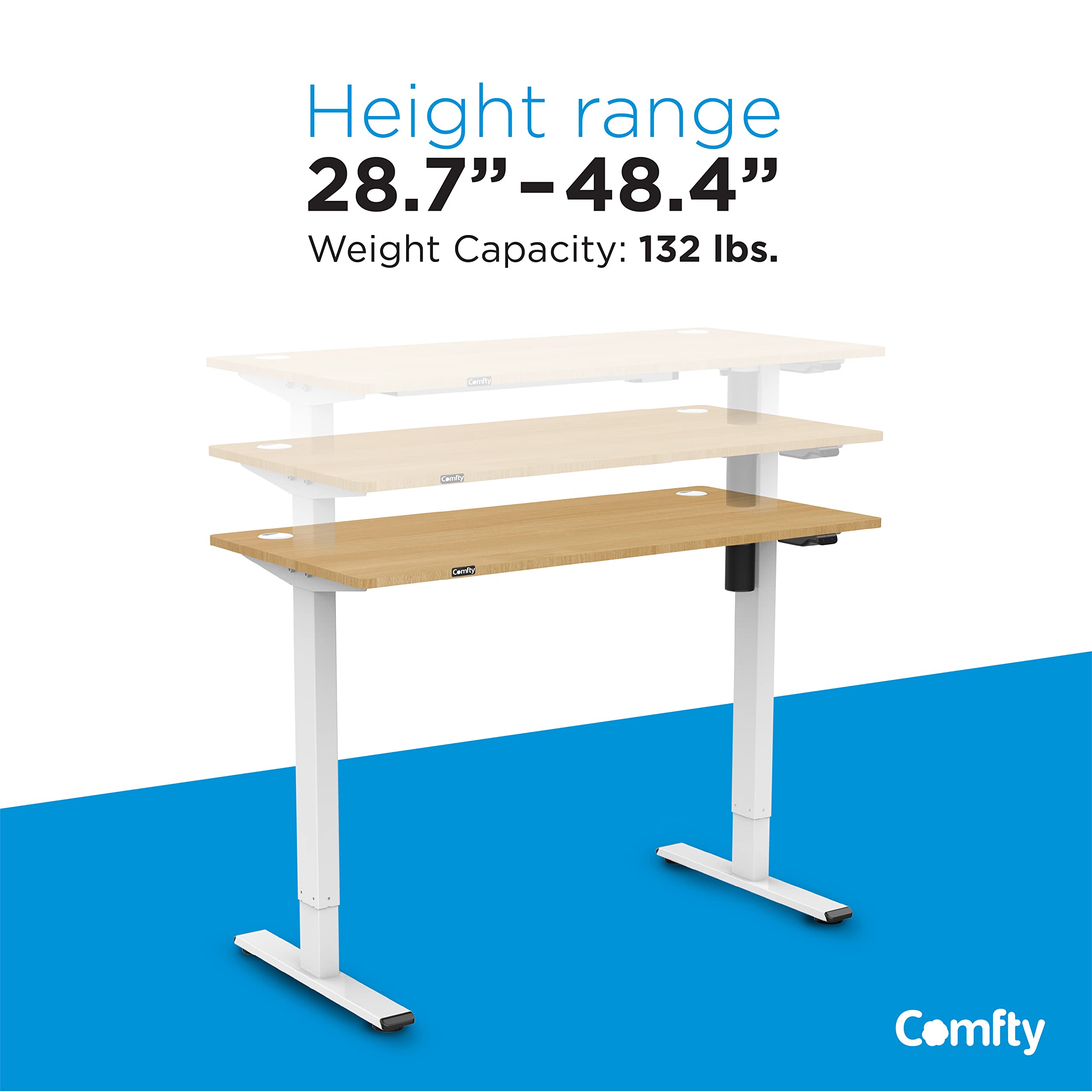 Comfty Mesa Ajustable en Altura para el hogar/Oficina, de 28.7 a 48 Pulgadas, Color Beige