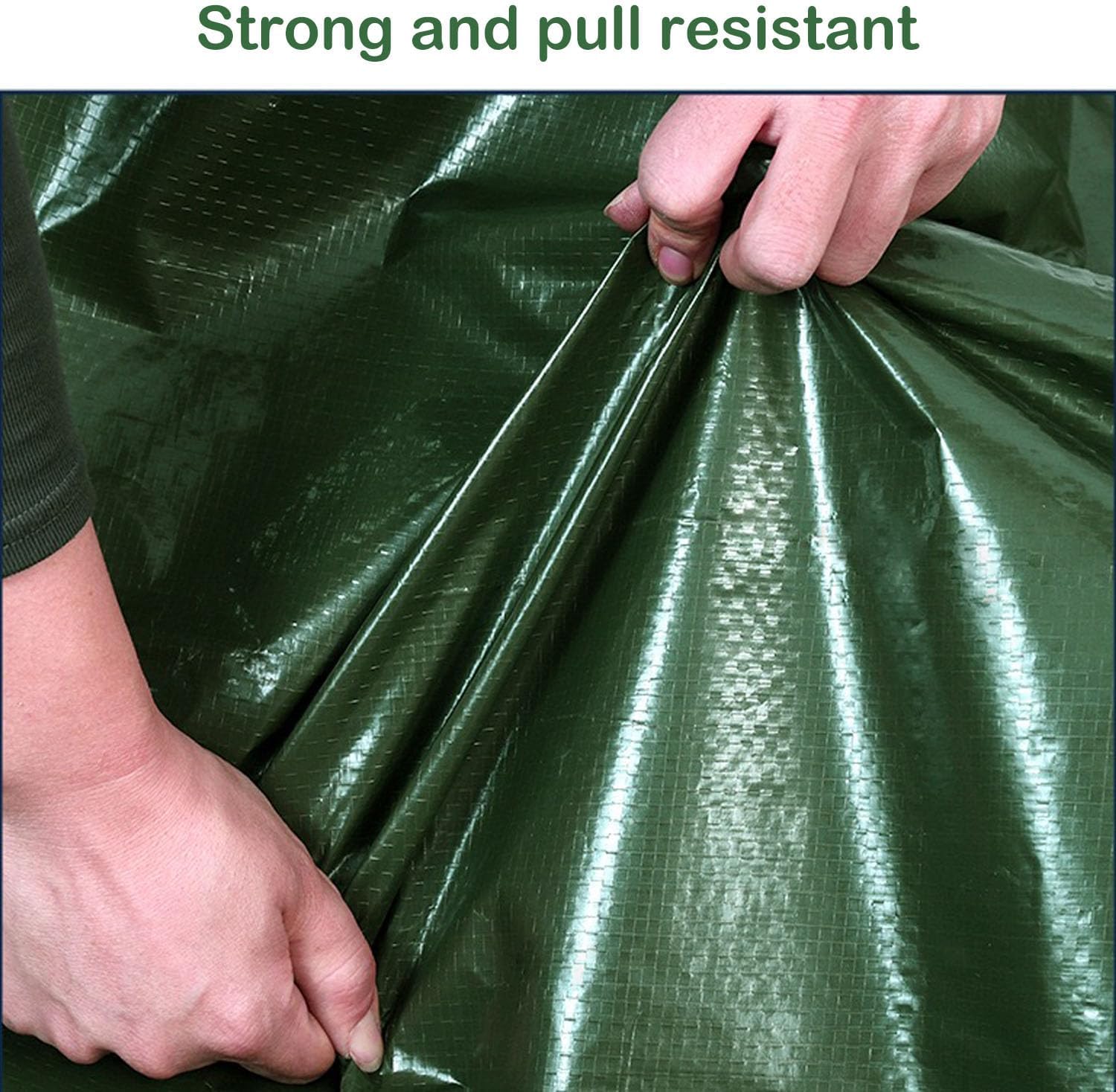 Telone 3 x 6 m verde militare/argentato impermeabile con anelli – Tessuto 130 g/m² antistrappo, resistente ai raggi UV e alla muffa – Multiuso per mobili da giardino, legno, auto