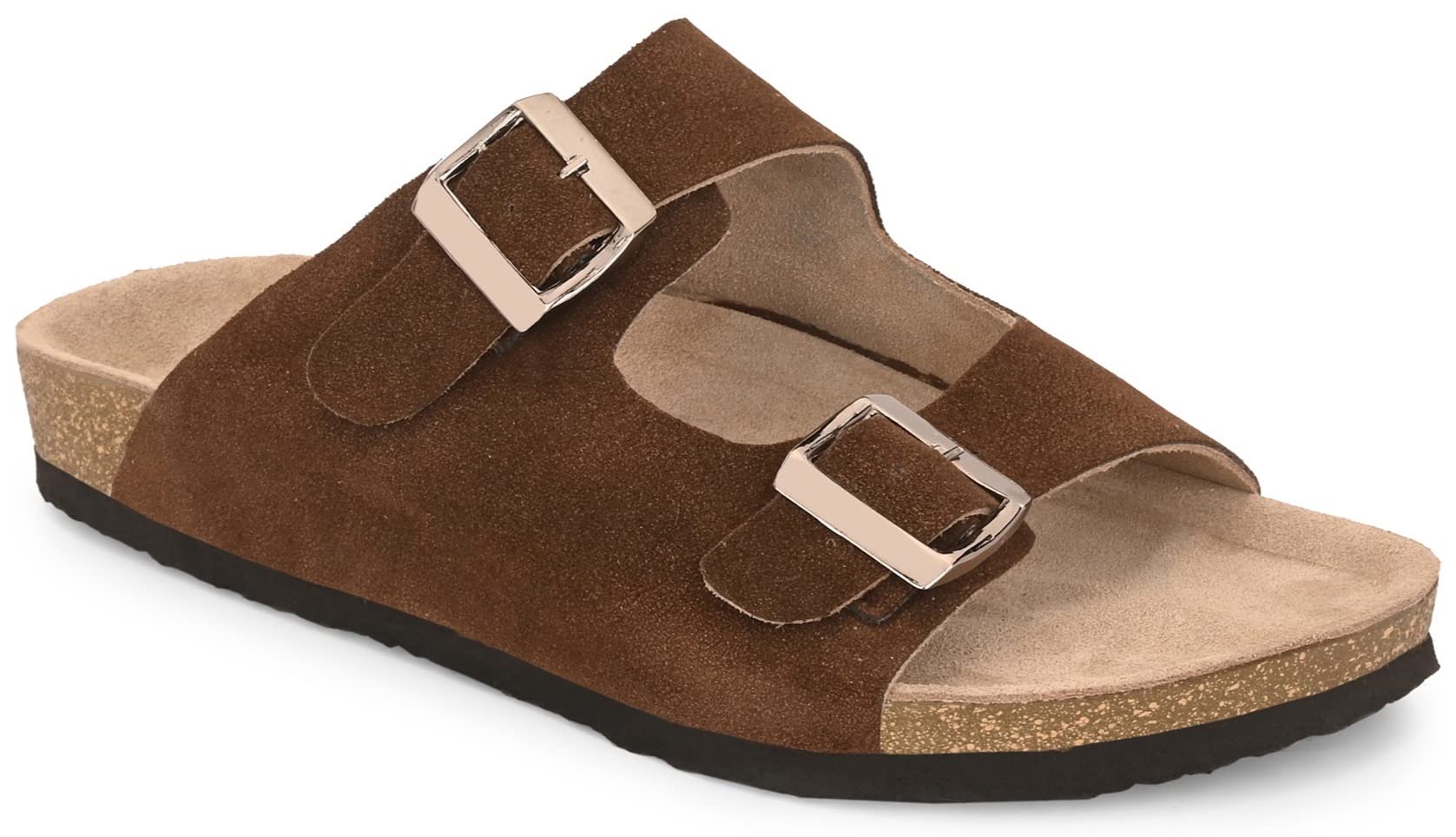 AFROJACKMen's Orginal Leather Sandals | Casual Sliders for Boys s801