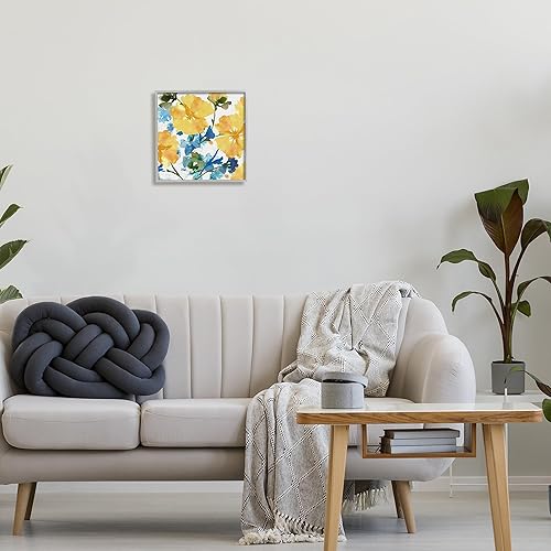 Miniatura 2 de Stupell Industries Arte giclée enmarcado de hibisco amarillo y azul por Flora Kouta