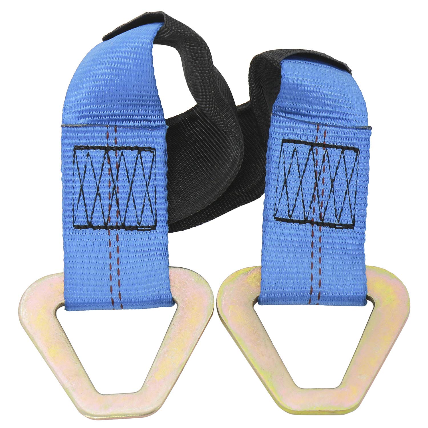 NovelBee 4 Pack de 24 x 2 pulgadas correa de eje con funda protectora y anillo en D para asegurar el transporte del coche (azul)