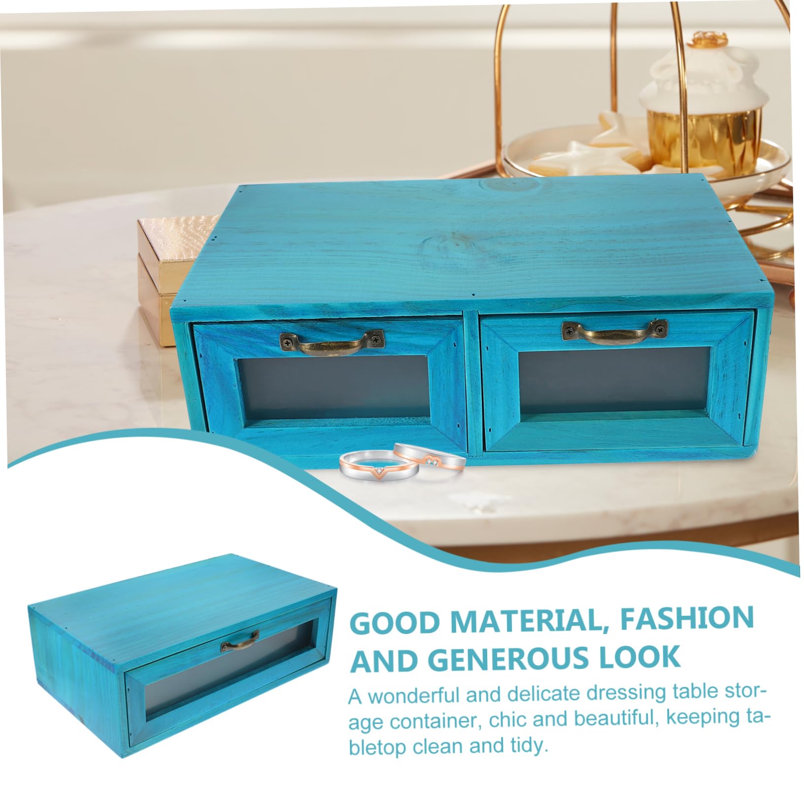 Holzschrank mit 2 Ders nizer für Make-up, Vani und Schreibtisch, schneller Zugriff, Home Sto SolutDesign für Heimdekoration