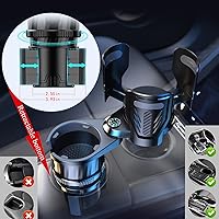 Vista 3 de Expansor multifuncional de portavasos 2 en 1 para automóvil, extensor de soporte de doble taza con base ajustable, se adapta a Yeti, Hydro Flask