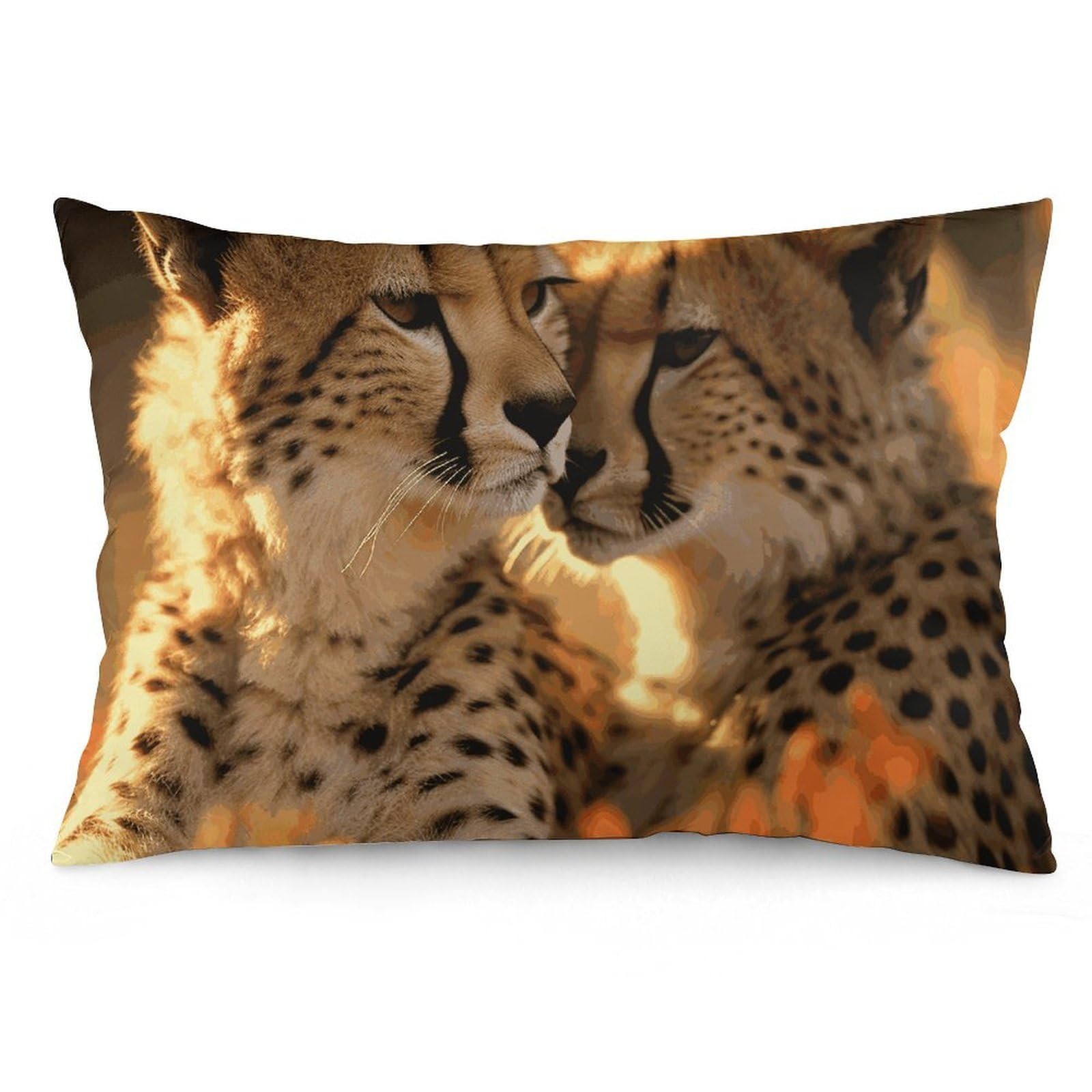 NTVOWPZO 2 Pack Decoration Throw Pillow Covers 12 "x20 Pillowcases Covers Cheetah Love Pillowcases Modern Farmhouse Home Decor Sofa Cushions Covers for Couch Bed Living Room