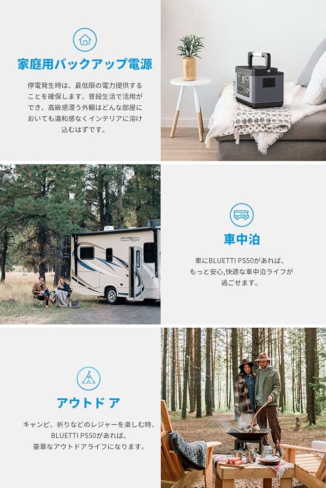 Amazon.co.jp: 【中古品】BLUETTI ポータブル電源 PS50 500Wh