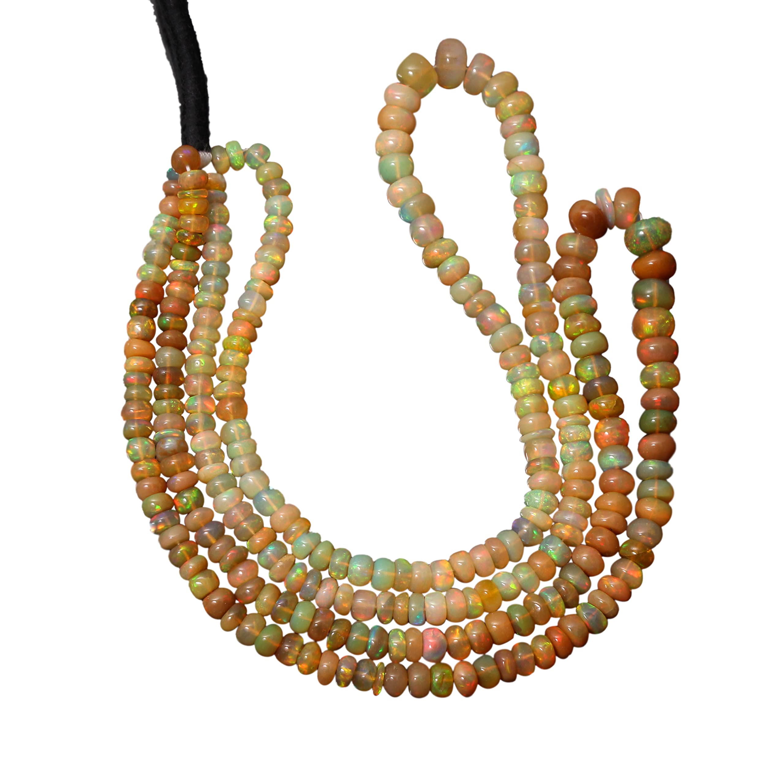 Ogniste koraliki z etiopskiego opalu, gładkie okrągłe koraliki z opalu, 5-8,5 mm Welo Fire Opal koraliki, naturalny opal 40 cm sznur