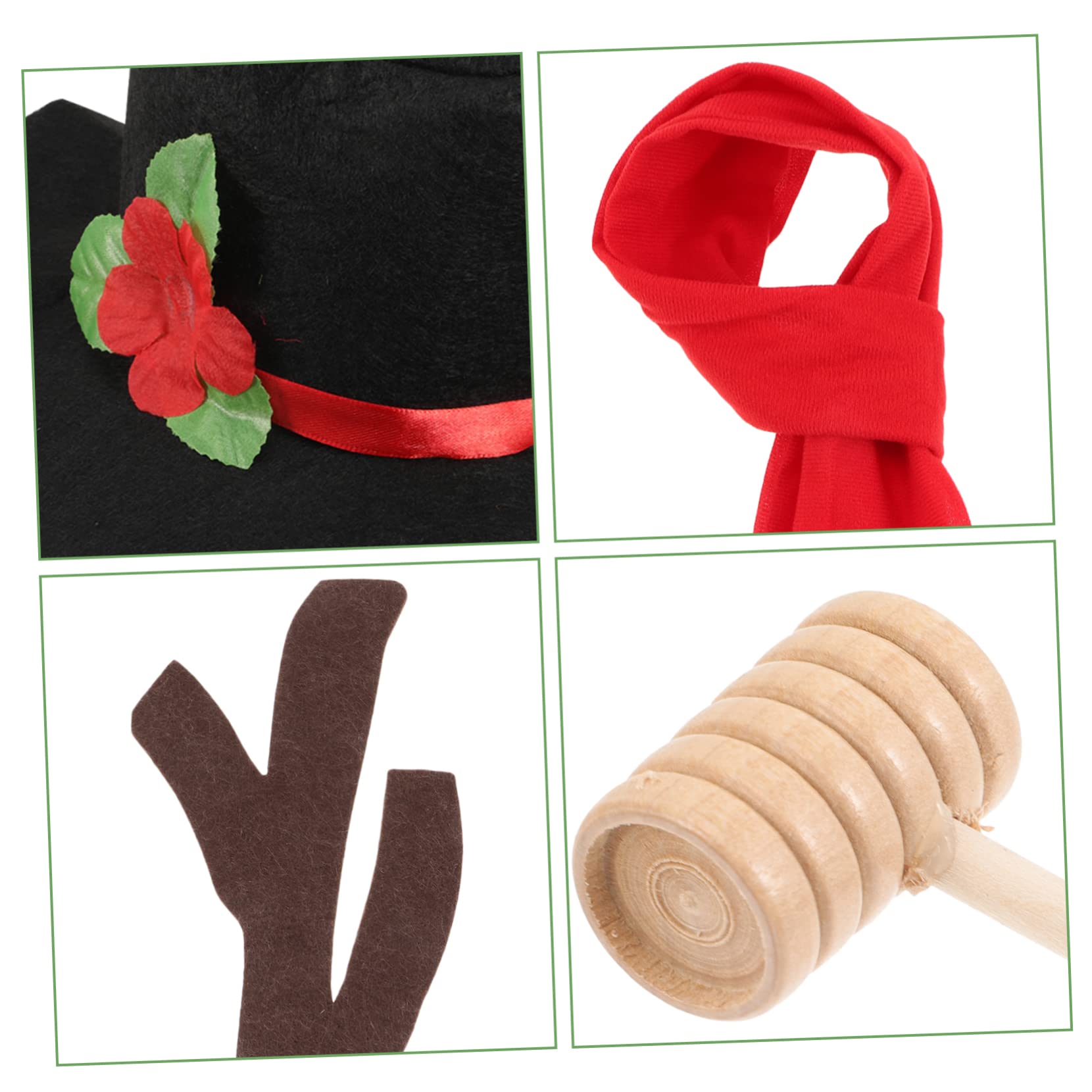 PRETYZOOM 2 Sätze Schneemann Verkleiden Sich Spielzeugzubehör Zum Bauen Von Schneemännern Schneemann-Kleidungsset Schneemann-Ornament-Set Für Weihnachten Festliches Accessoire Holz