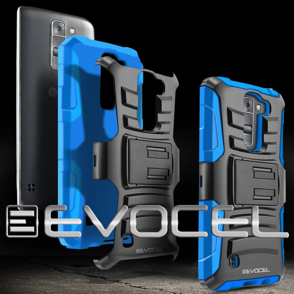 Evocel Generation Series Phone Case Compatible with LG K7, LG Tribute 5, LG Escape 3, LG K8 with HD Screen Protector and Belt Clip Holster, Blue