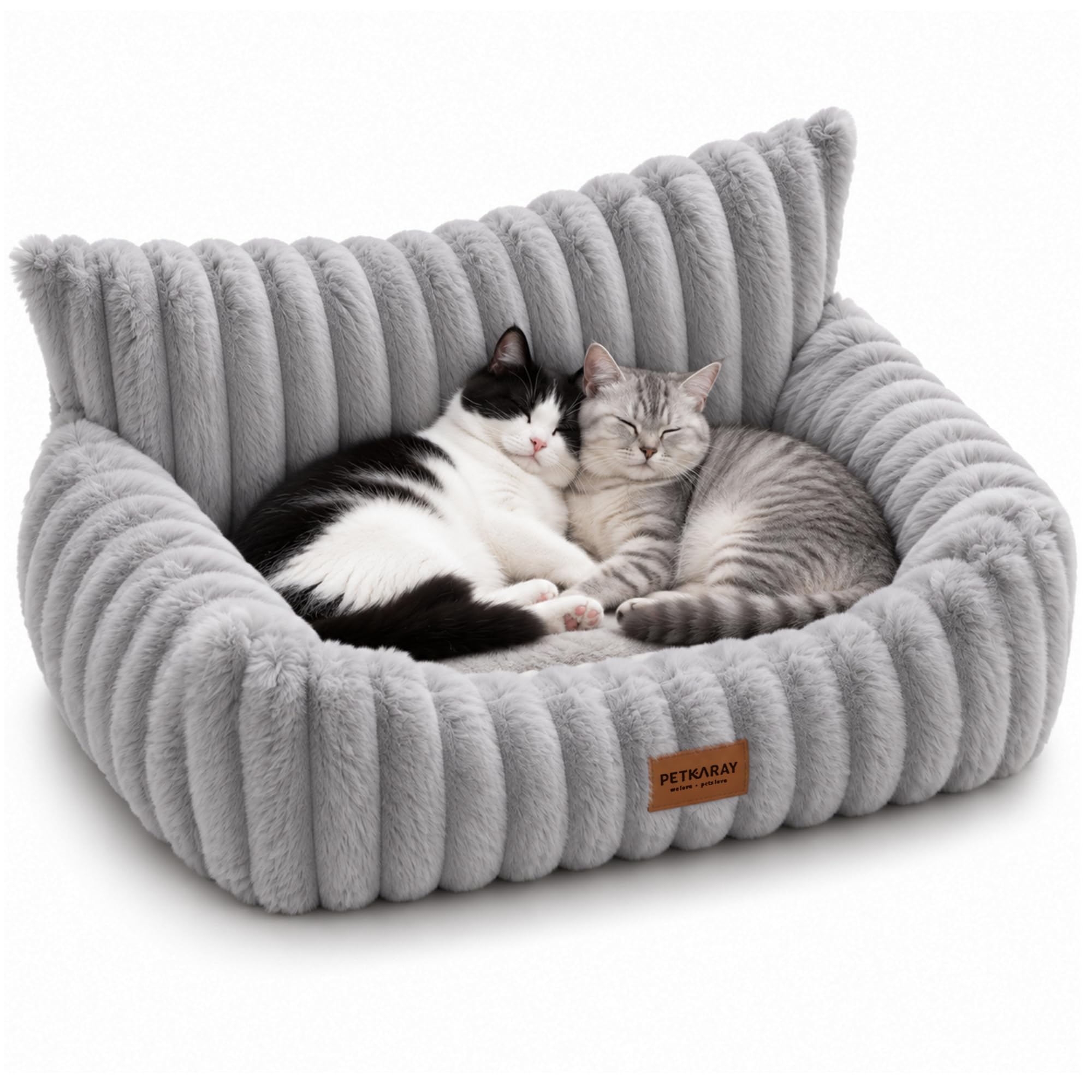PETKARAY Cat Couch Bed, 28'' Soft Sofa for Indoor Cats, Machine Washable
