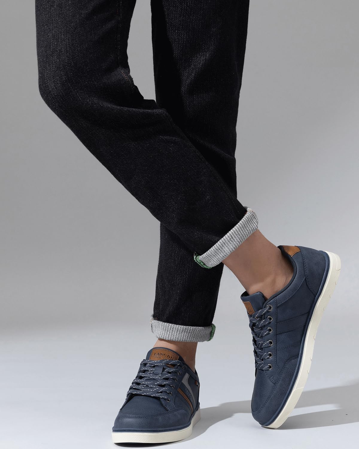 LANGDU Sneakers Uomo Scarpe da Ginnastica Casual Sportive Running Basse Scarpe all'Aperto 41-46EU (44EU, Blu 25)