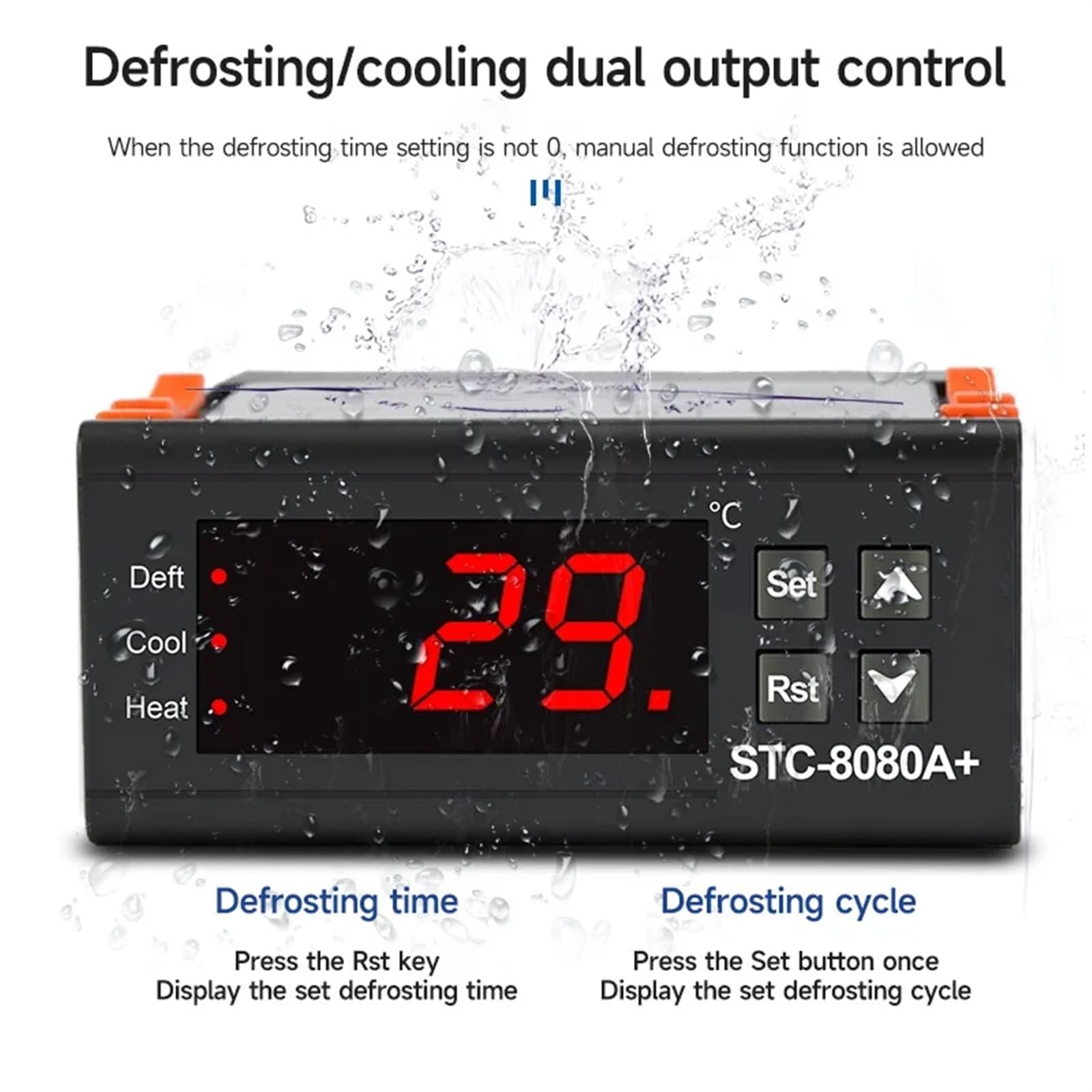 STC-8080A+ LED Digital Termostato Regolatore di Temperatura Termoregolatore Relè Riscaldamento Raffreddamento for Incubatrice AC 110-220V NTC(Dc24v)