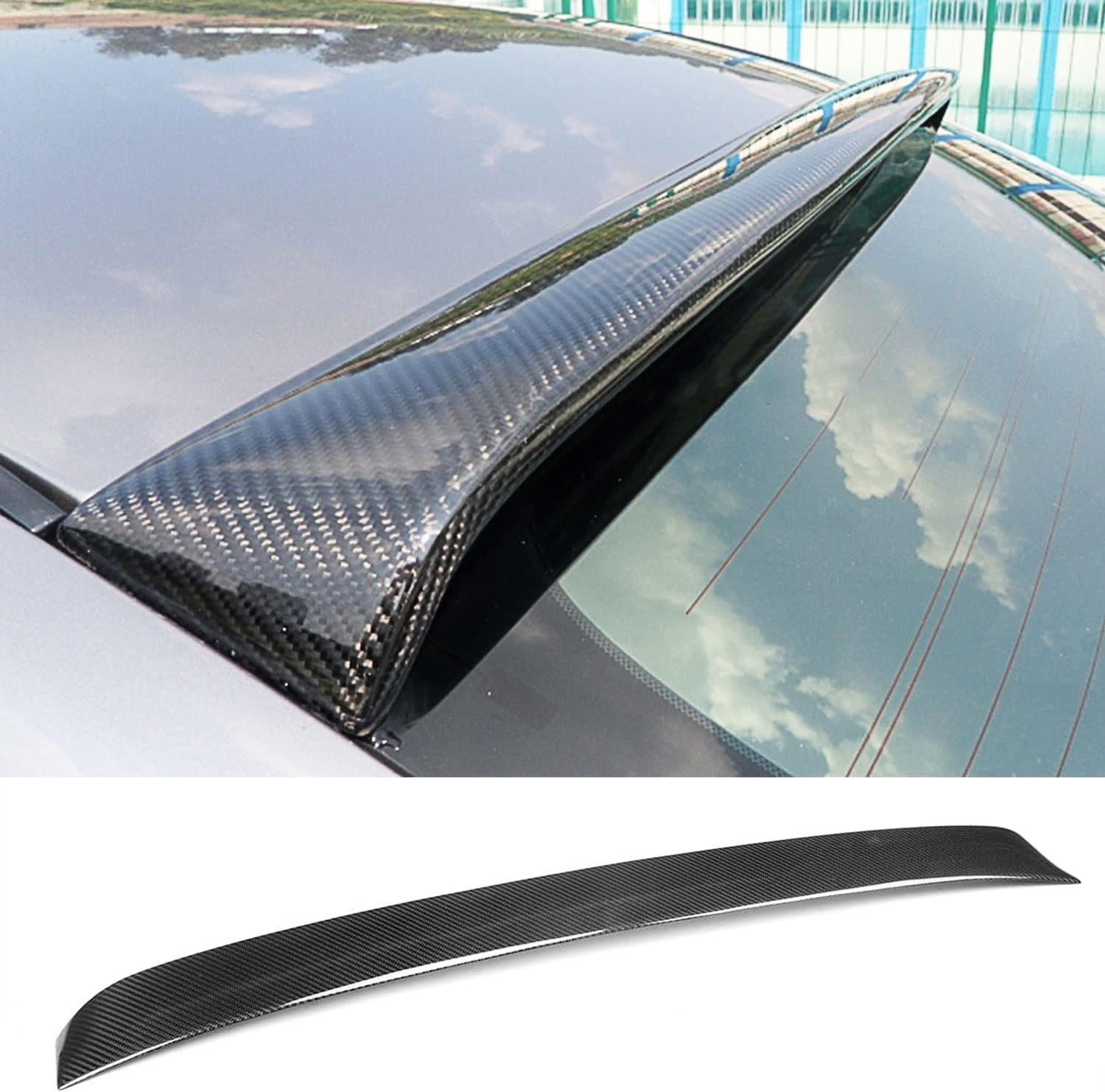 MCARCAR KIT Carbon Fiber Rear Roof Spoiler Fits for Infiniti G25 G35 G37 Sedan 4-Door 2006-2013 Factory Outlet Carbon Fiber CF Roof Window Top Wing Lip