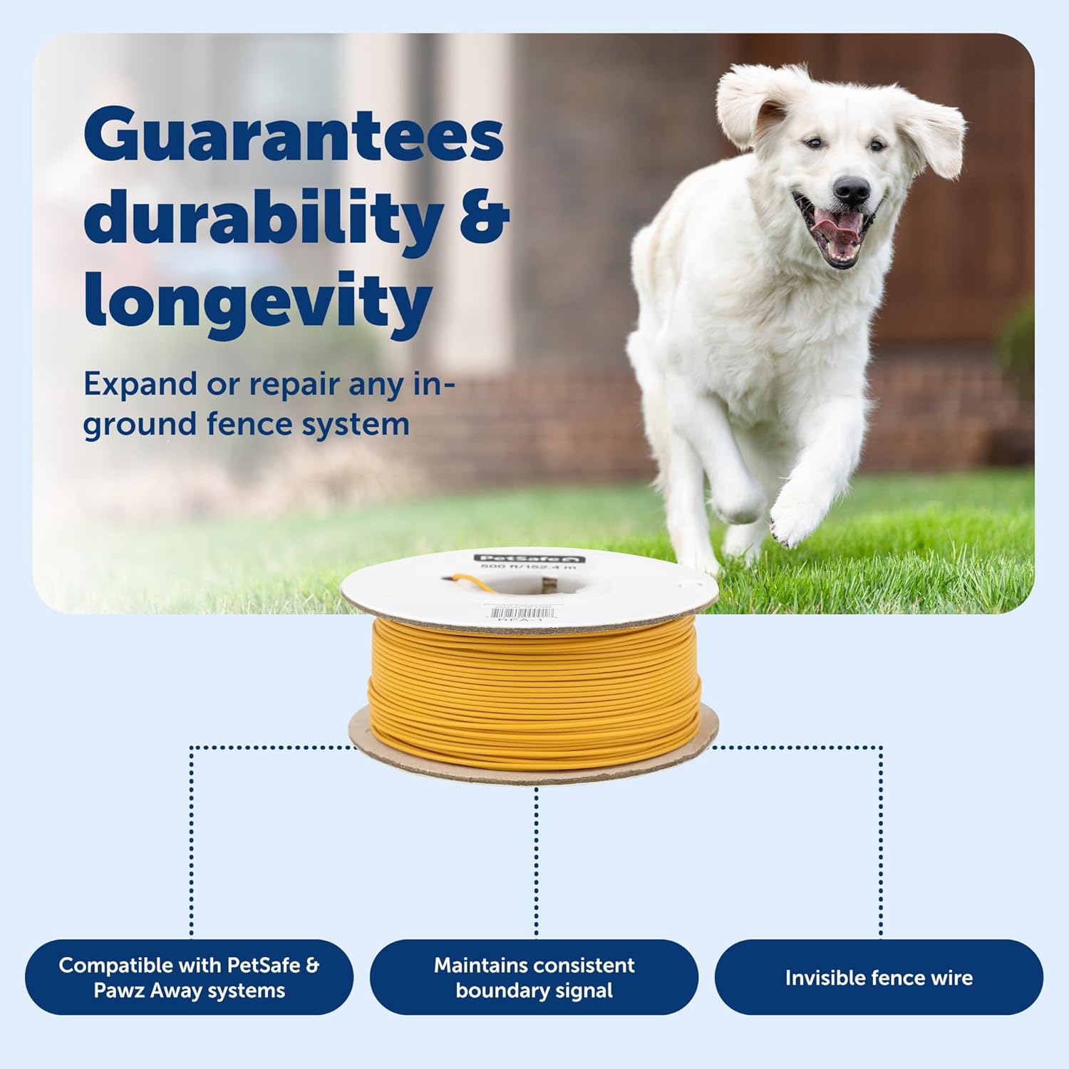 PetSafe Underground Dog Fence Wire (500 Foot) Create Your Boundary, Electric Dog Fence Wire (Yellow) - from The Parent Company of IFB