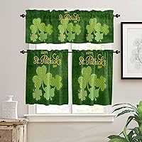 Vista 72 de Cenefa de cocina para ventanas, Día de la Independencia, pentagrama, textura de arpillera a cuadros, semitransparente, con bolsillo para barra