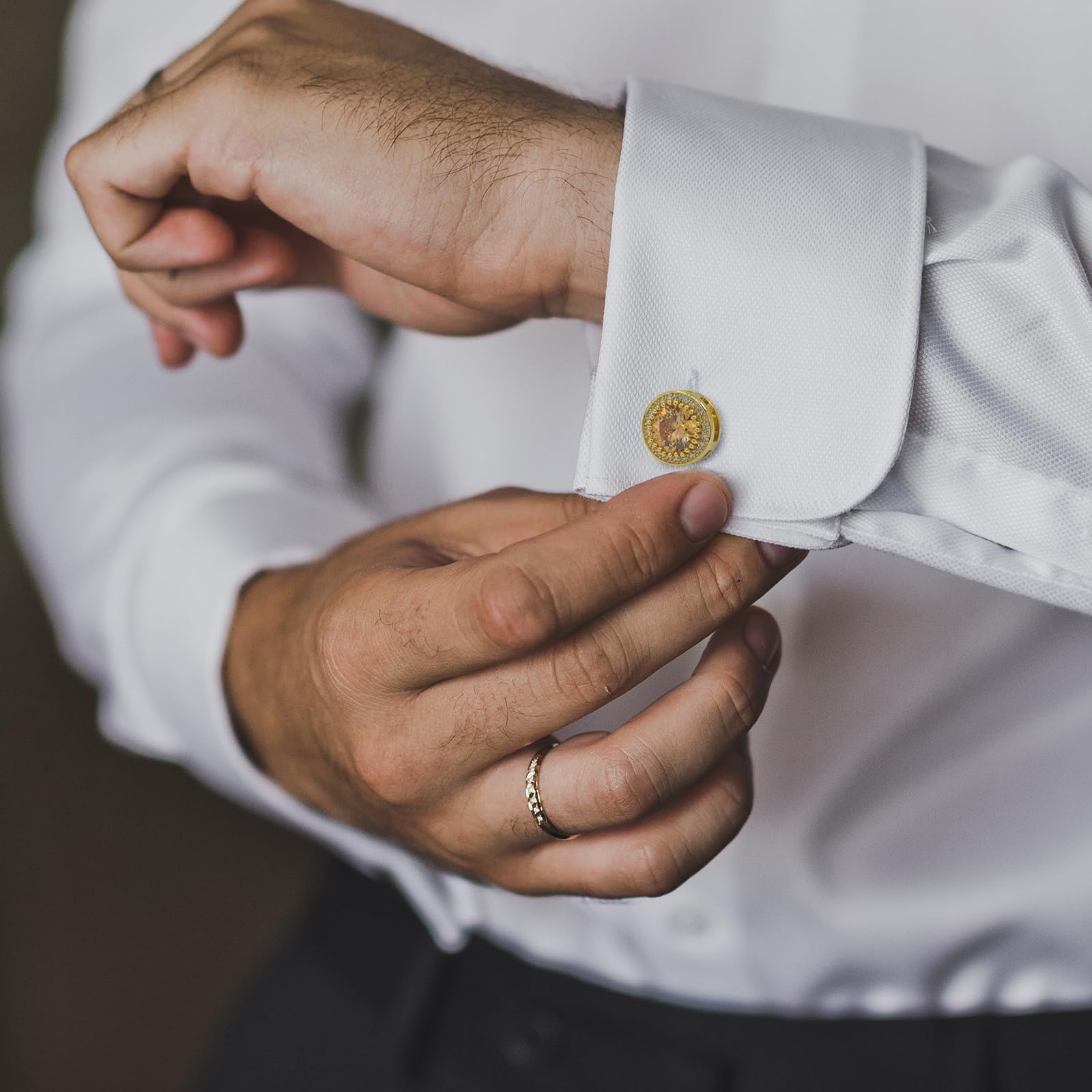 Manschettenknöpfe Zirkonia Herren Kristall Manschettenknopf Cufflinks CZ für Hochzeit Bräutigam Trauzeuge