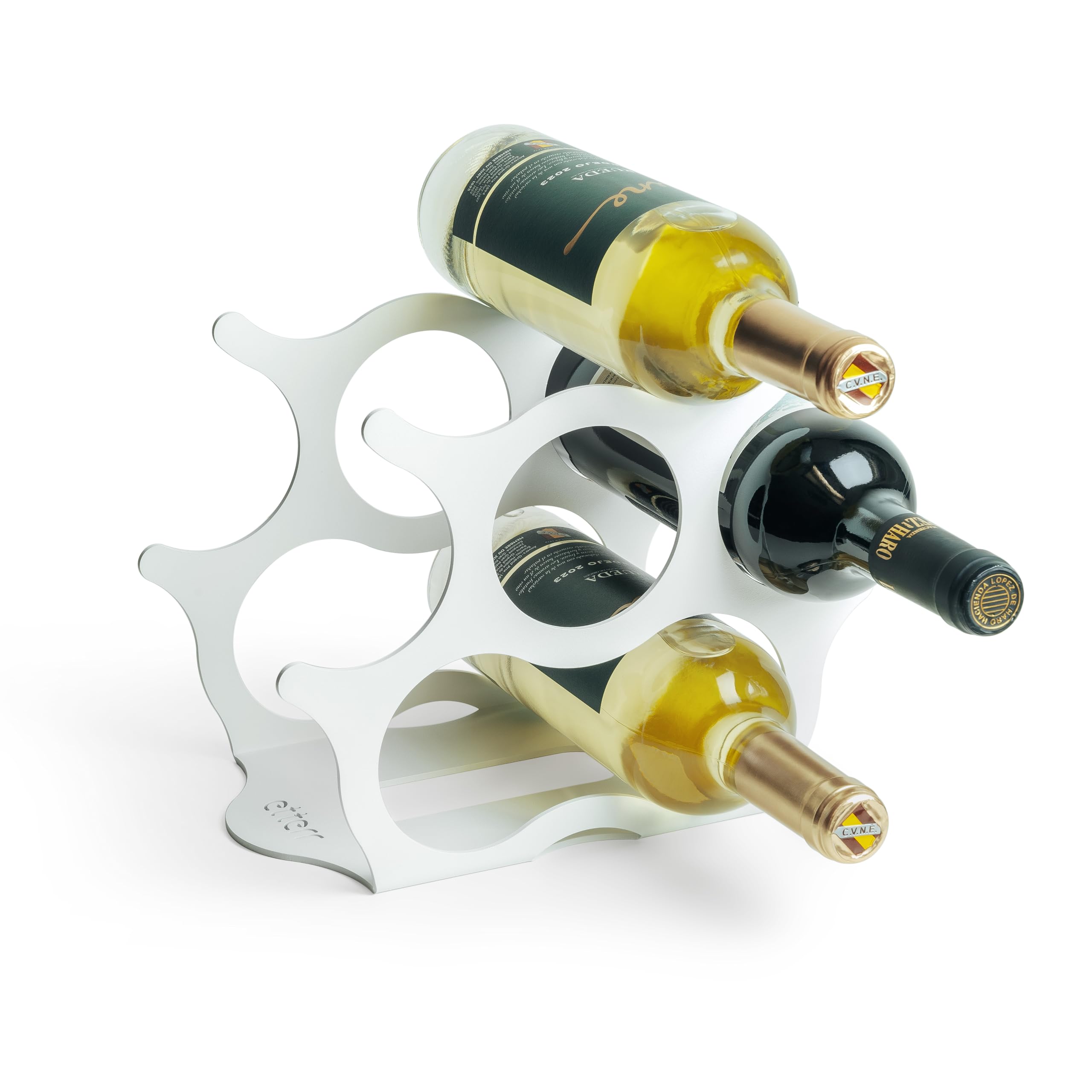 Etterr Wine Rack for Dining and Kitchen Table - Metal Organizer and Stand - Furniture and Accessories