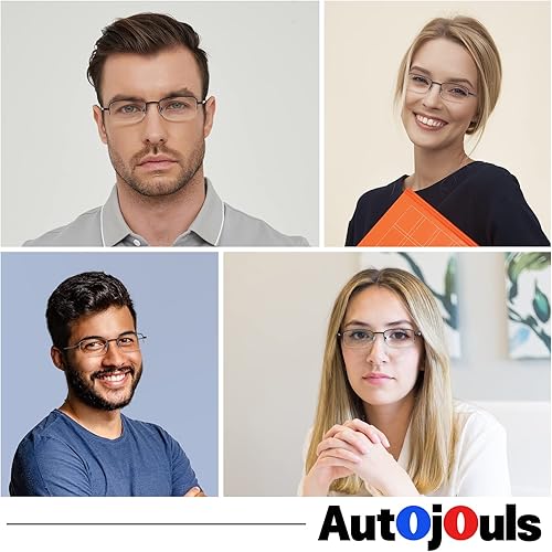 Miniatura 3 de Autojouls Lentes de lectura para hombres y mujeres, muy ligeros, con bisagra de resorte, lentes transparentes, gases para computadora