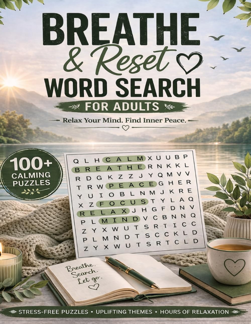 Breathe & Reset: Word Search for Adults: Large Print Word Search for Relaxation, Mindfulness & Stress Relief