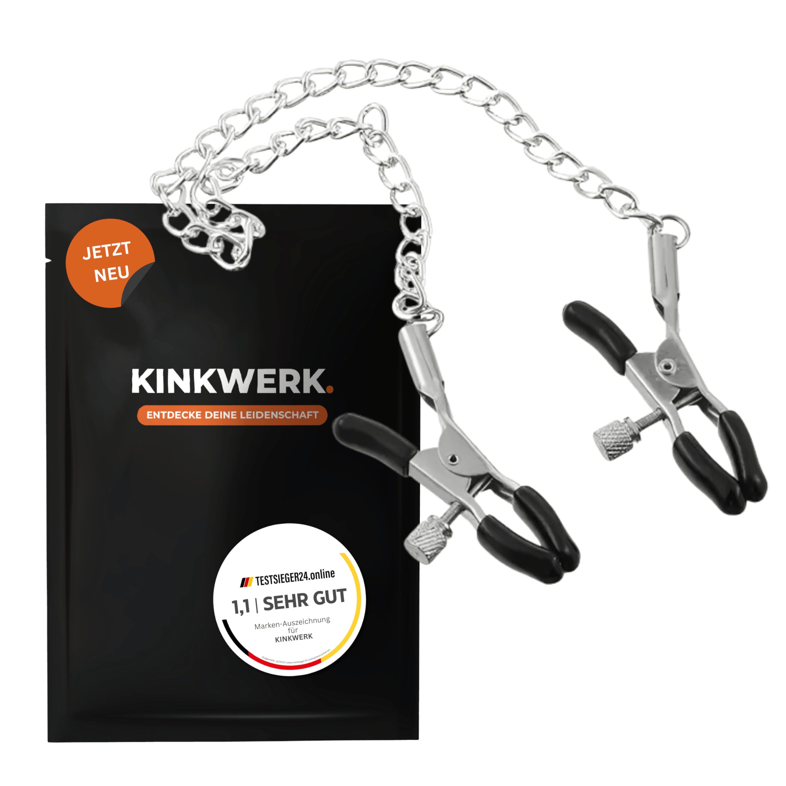KINKWERK Nippelklemmen für intensive Stimulation | Präzise einstellbare Intensität für Frauen und Männer | Hautfreundlich mit weichen Gummipolstern für Brustwarze | Nipple Clamps