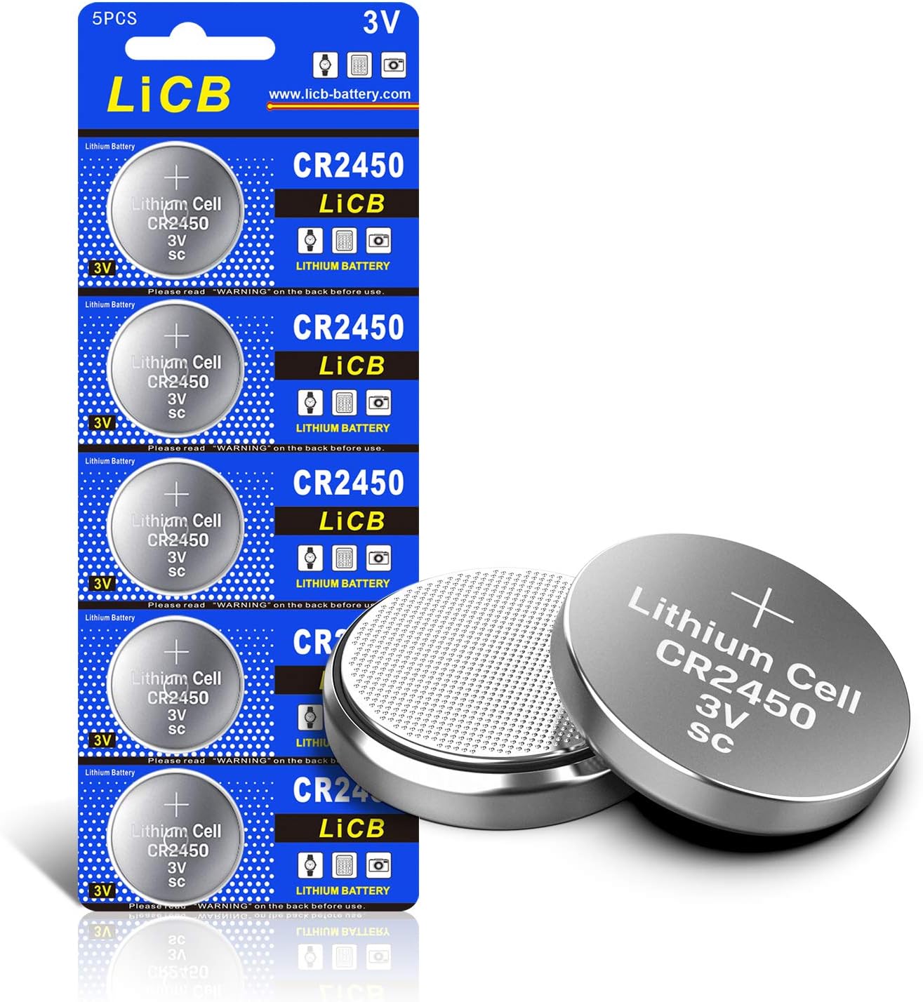 LiCB CR2450 CR 2450 3V Lithium Battery(5PCS) Amazon.co.uk Electronics