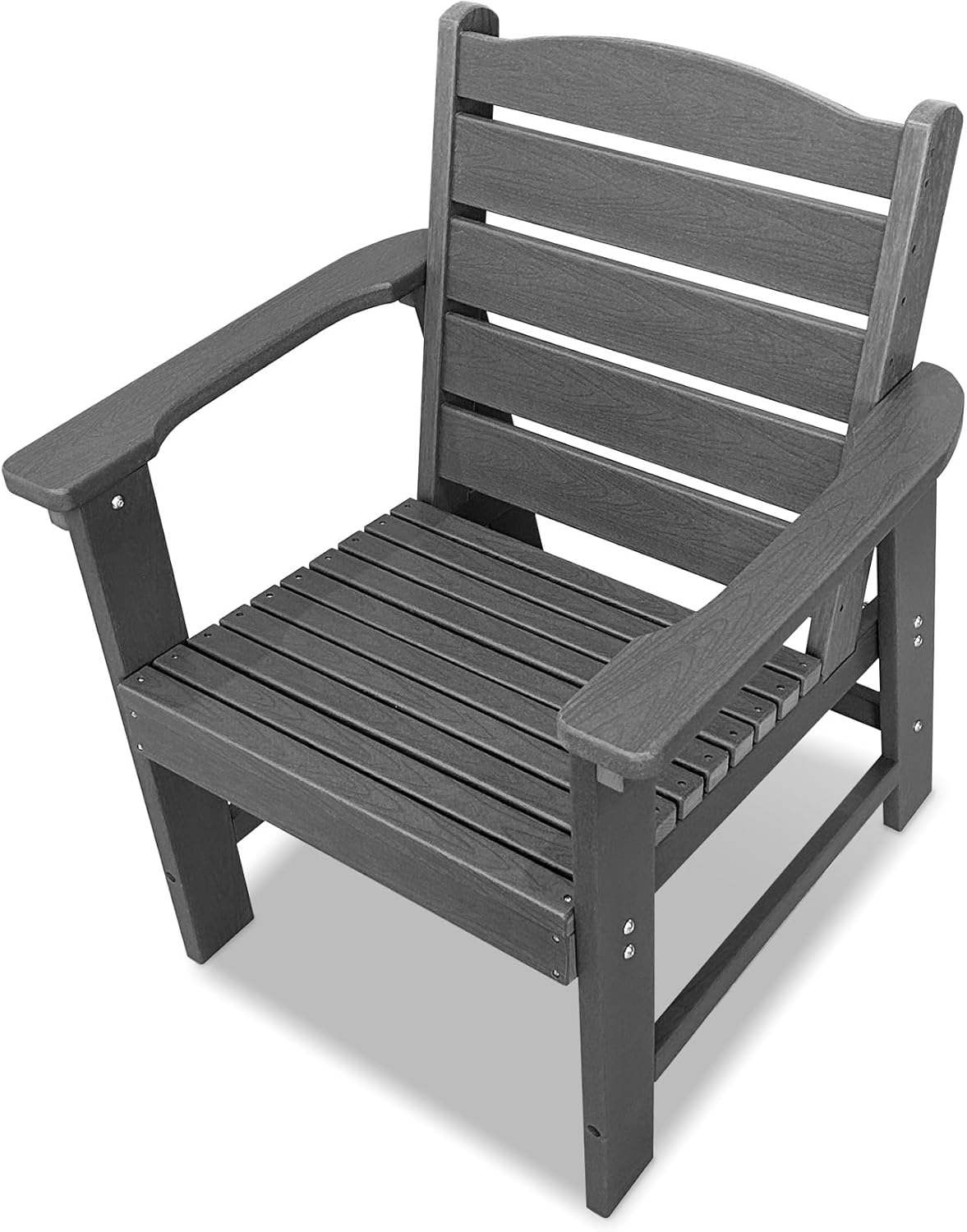Modern HDPE Patio Dining Chair, Weather Resistant, for Outdoor, Garden, Yard, Lawn (Grey, 1 Piece - Chair)