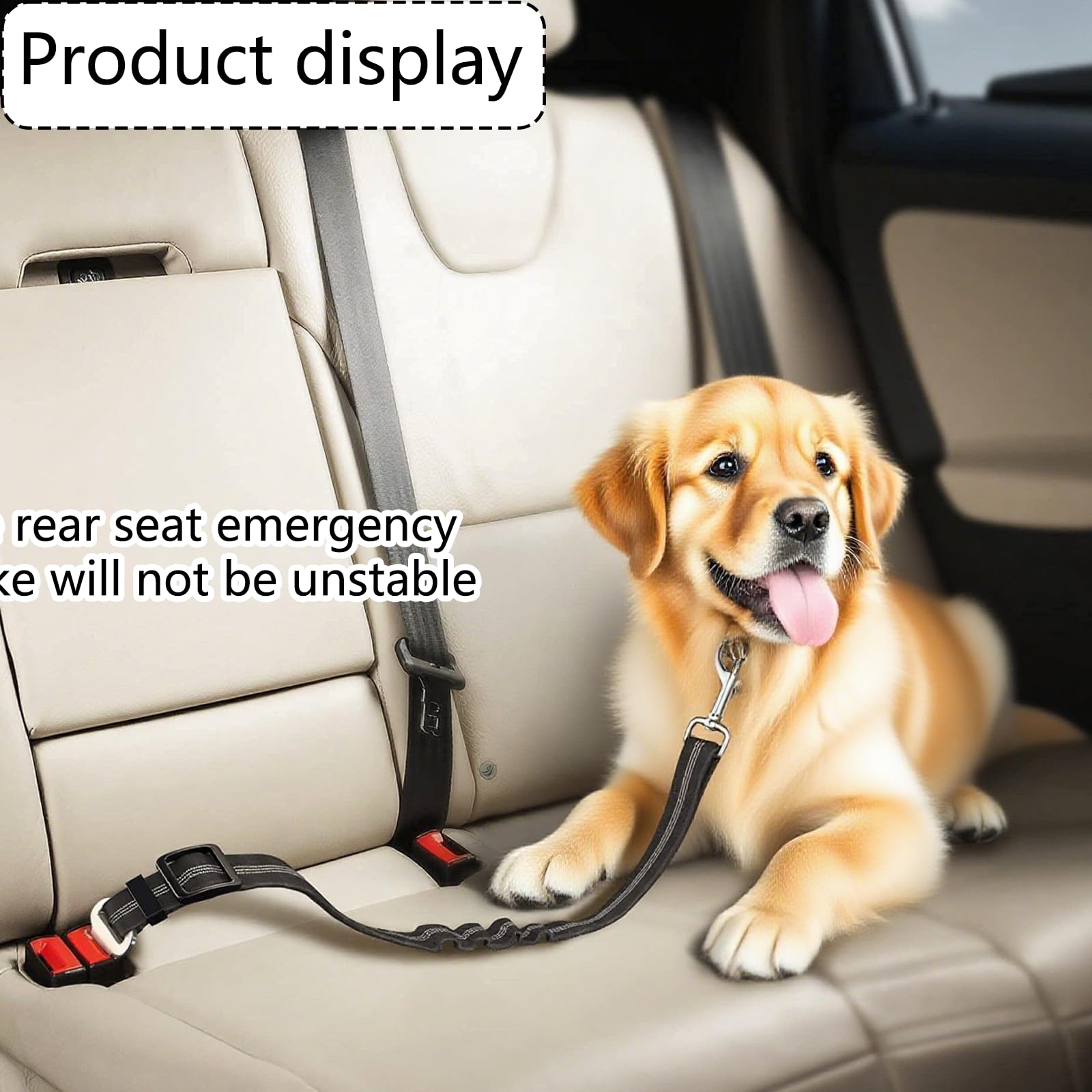 Dog Seat Belts for Cars UK 2 Pack Adjustable Dog Car Harness - Image 4