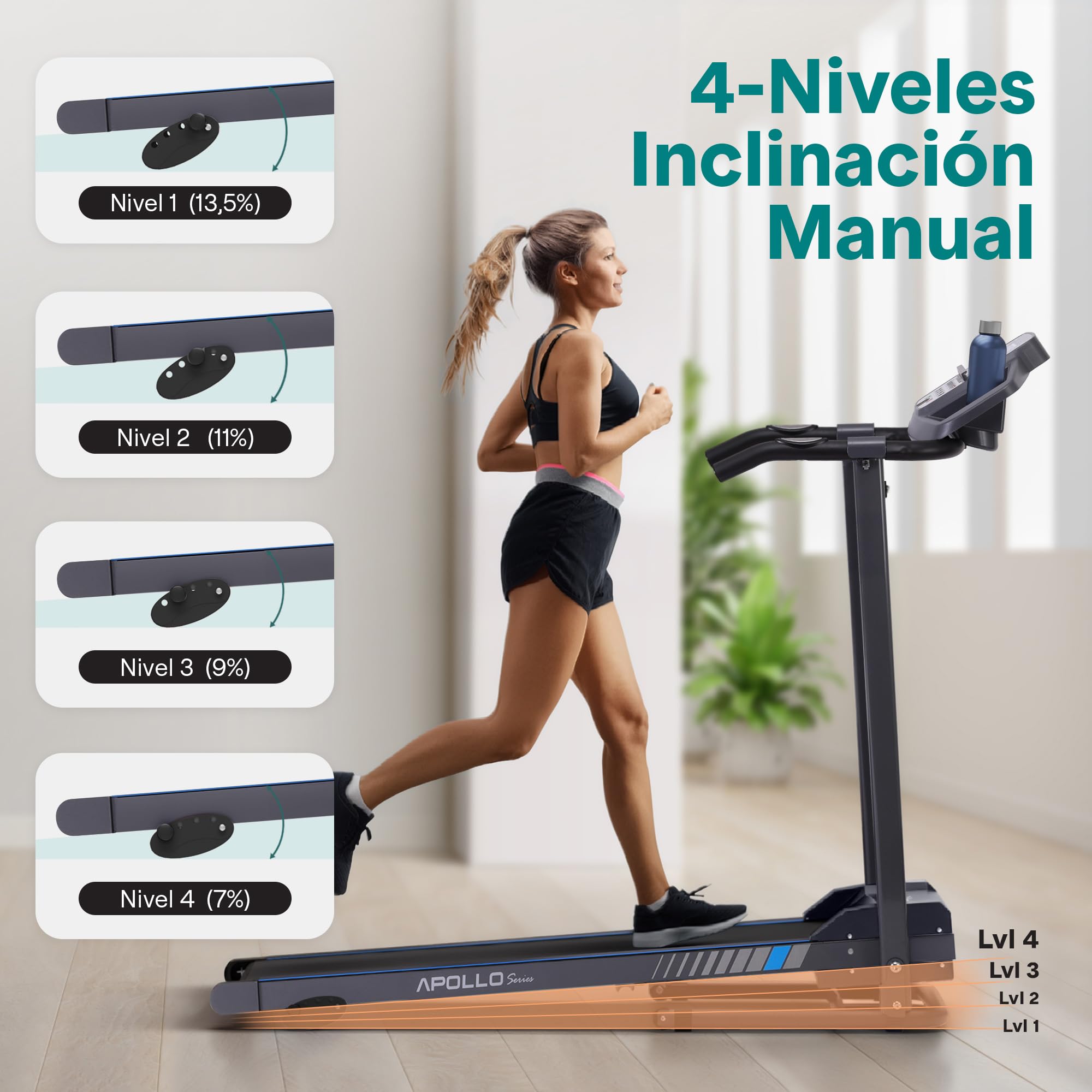 SereneLife Cinta de Correr Escritorio, Plegable, De Andar, Caminadora, Electrica, Treadmill, Compacta, Ideal para Espacios pequeños
