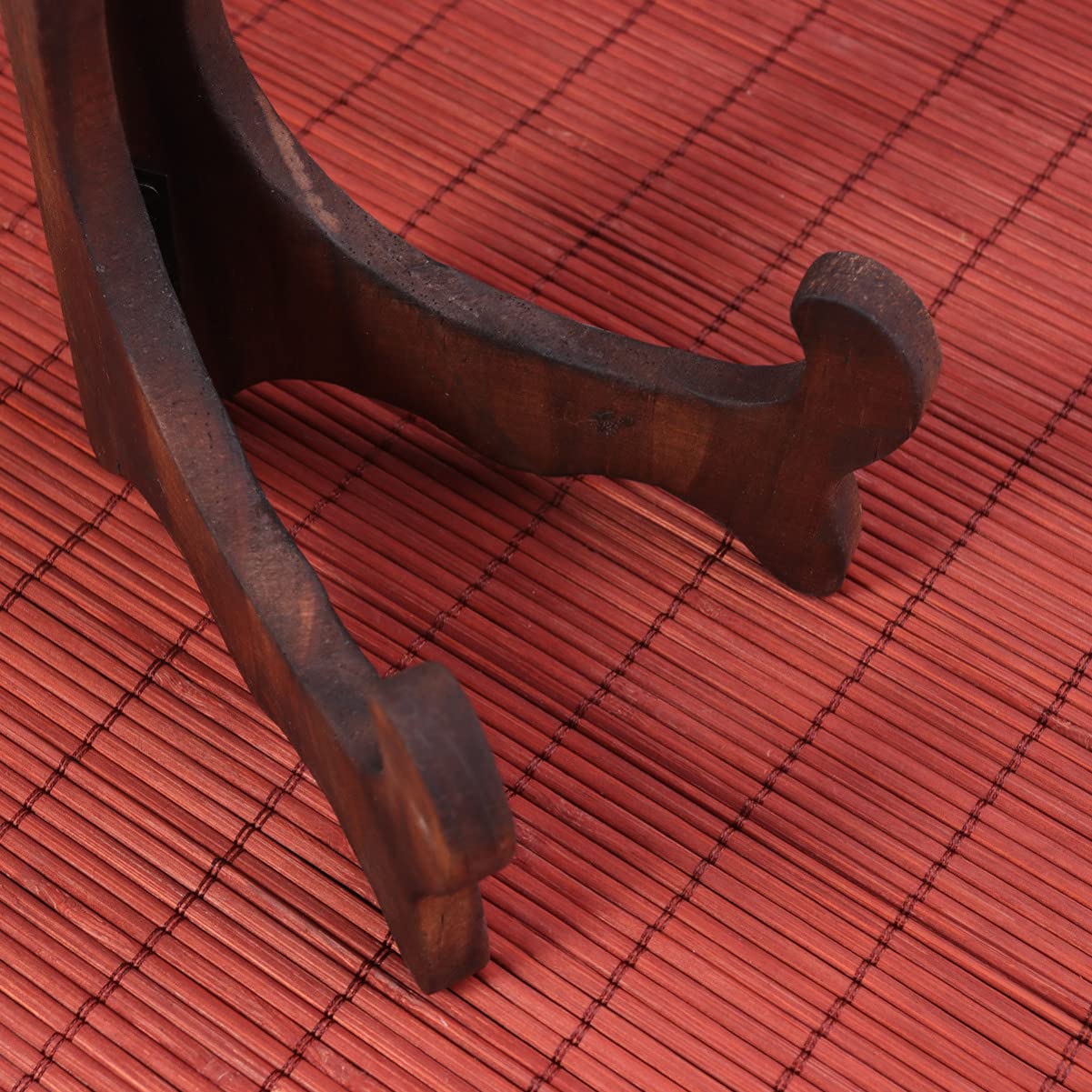 Lot de 4 supports de plaque en bois pour présentoirs pliants pour assiettes (couleur pin brué