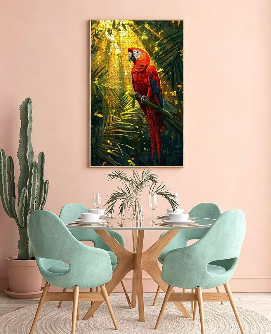 Czerwona papuga Puzzle 5000 sztuk, puzzle dla dorosłych, łamigłówki, wyzwanie dekoracja puzzli, rozrywka gra edukacyjna dla całej rodziny, na prezent dekoracja BXHZW7-360