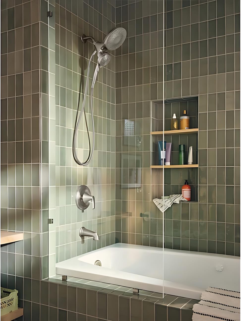 Moen Magnetix shower system installed in a modern bathroom
