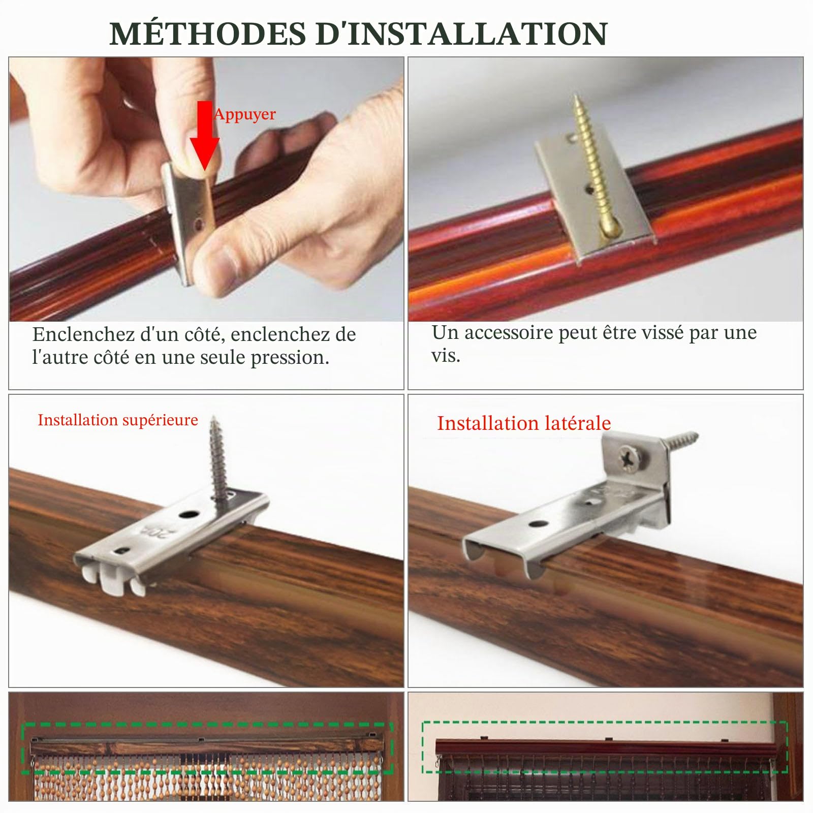 Rideau De Porte en Perles De Bois Naturel,Rideau en Perles De Bambou Rétro,Rideau De Porte Anti-mouche,Rideau De Perles Suspendu Pour Portes,Panneaux Décoratifs De Séparation,35strands-70x220cm