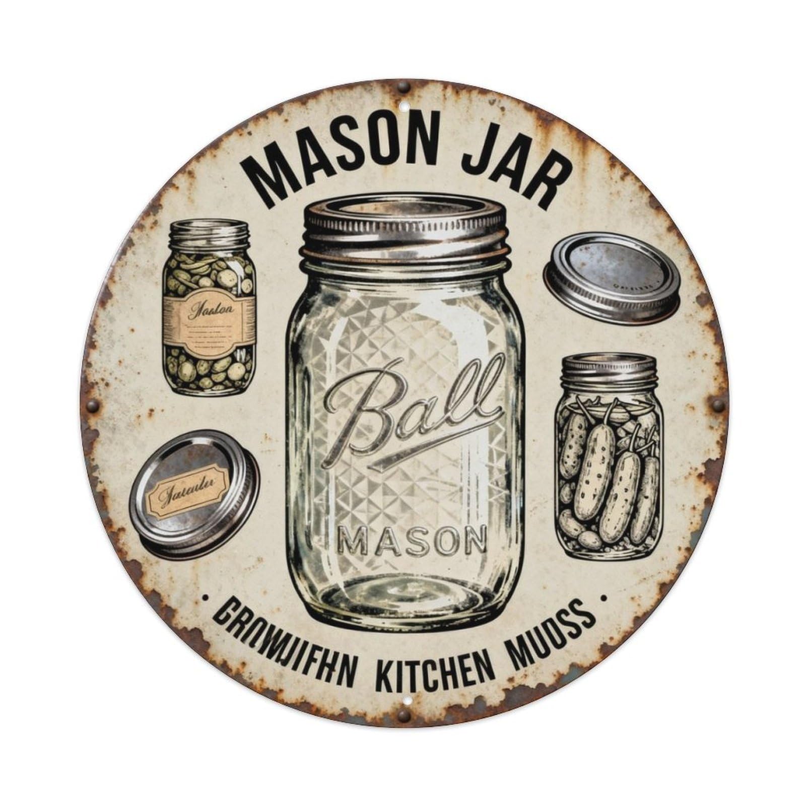 MASON JAR Metal Tin Sign Plaque