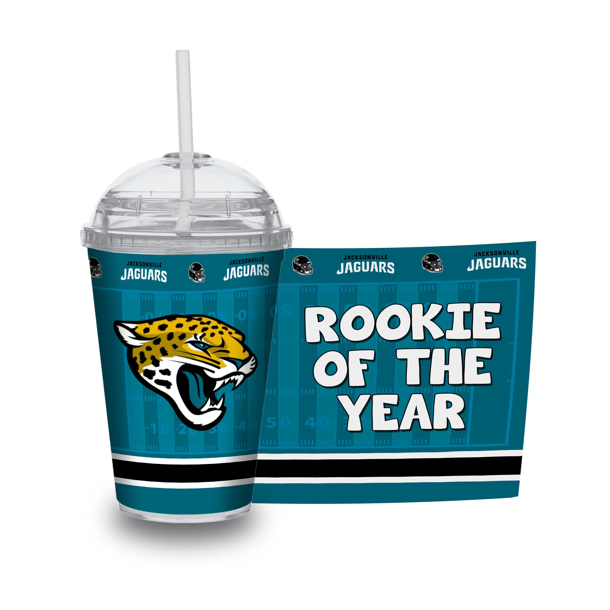 Rico Industries NFL Football Rookie of The Year 12oz Acrylic Tumbler, Youth Tumbler with Swirly Straw