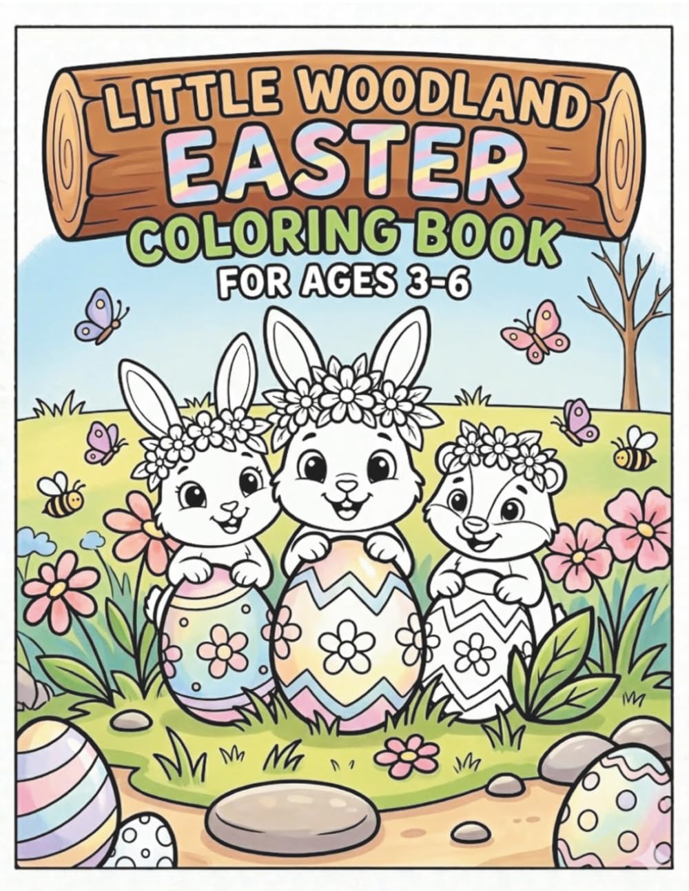 Little Woodland Easter Coloring Book: for ages 3-6