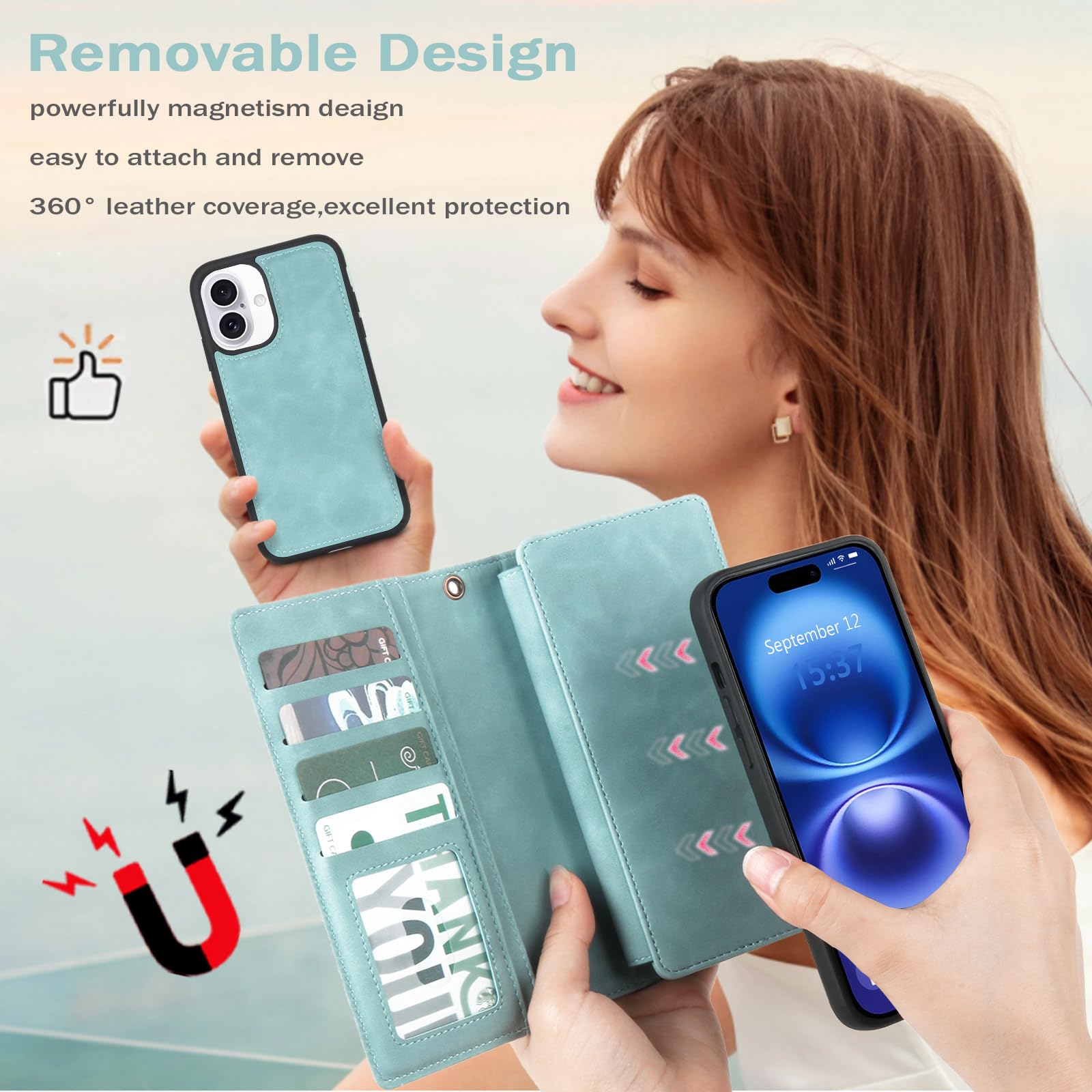Amazon.com: TwoHead Wallet Case Compatible with iPhone 16