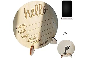 Personalized Newborn Hospital Sign with Ink Pad for Handprints and Footprints