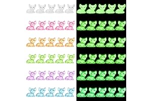 60 Pcs Luminous Miniature Cat Figurines Resin Cute Small Cat Figures Glow...
