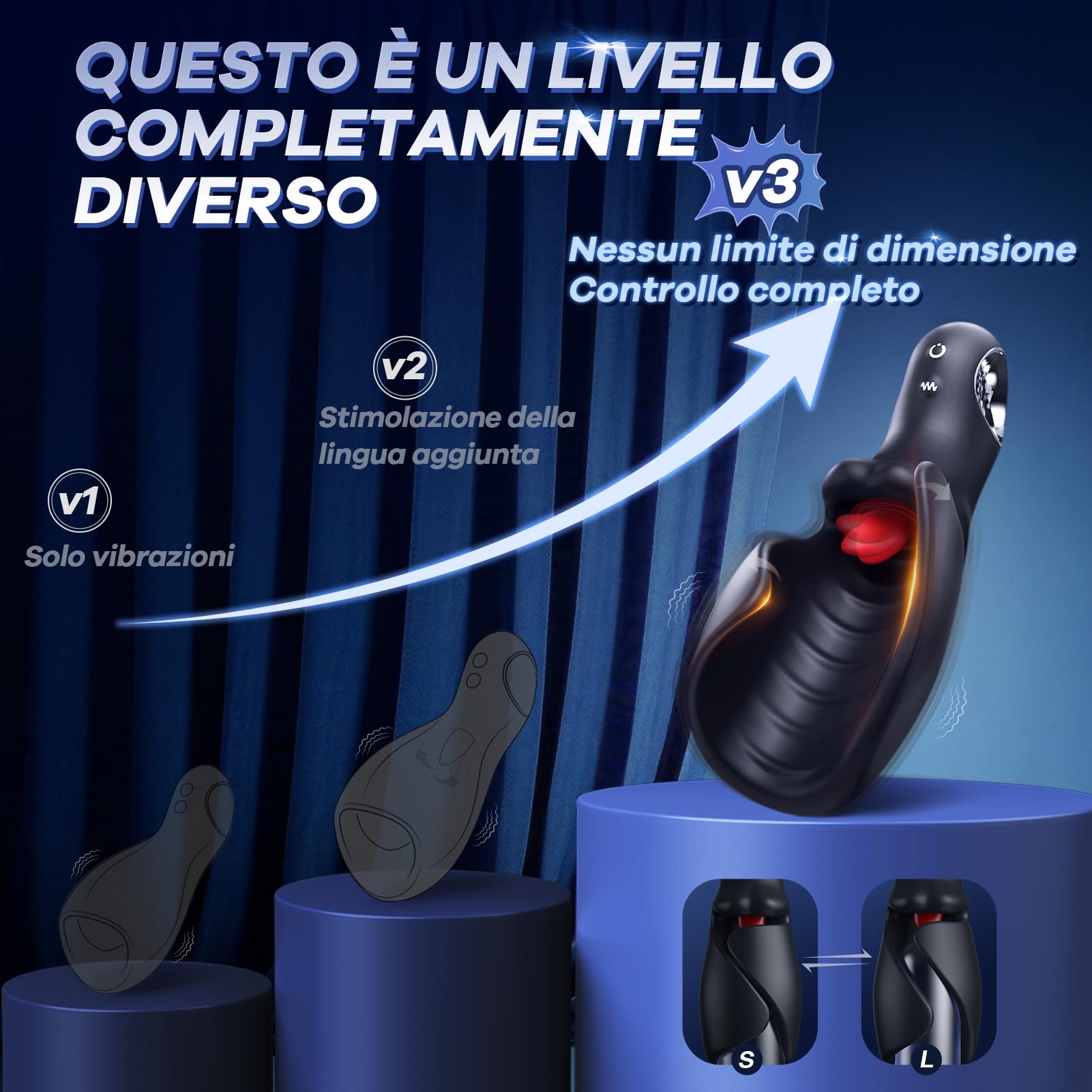 Giocattoli erotici per uomini - Vibratore: masturbatore dal design aperto, dotato di 10 modalità di stimolazione e vibrazione, masturbatore realistico in silicone per uomini controllabile tramite app