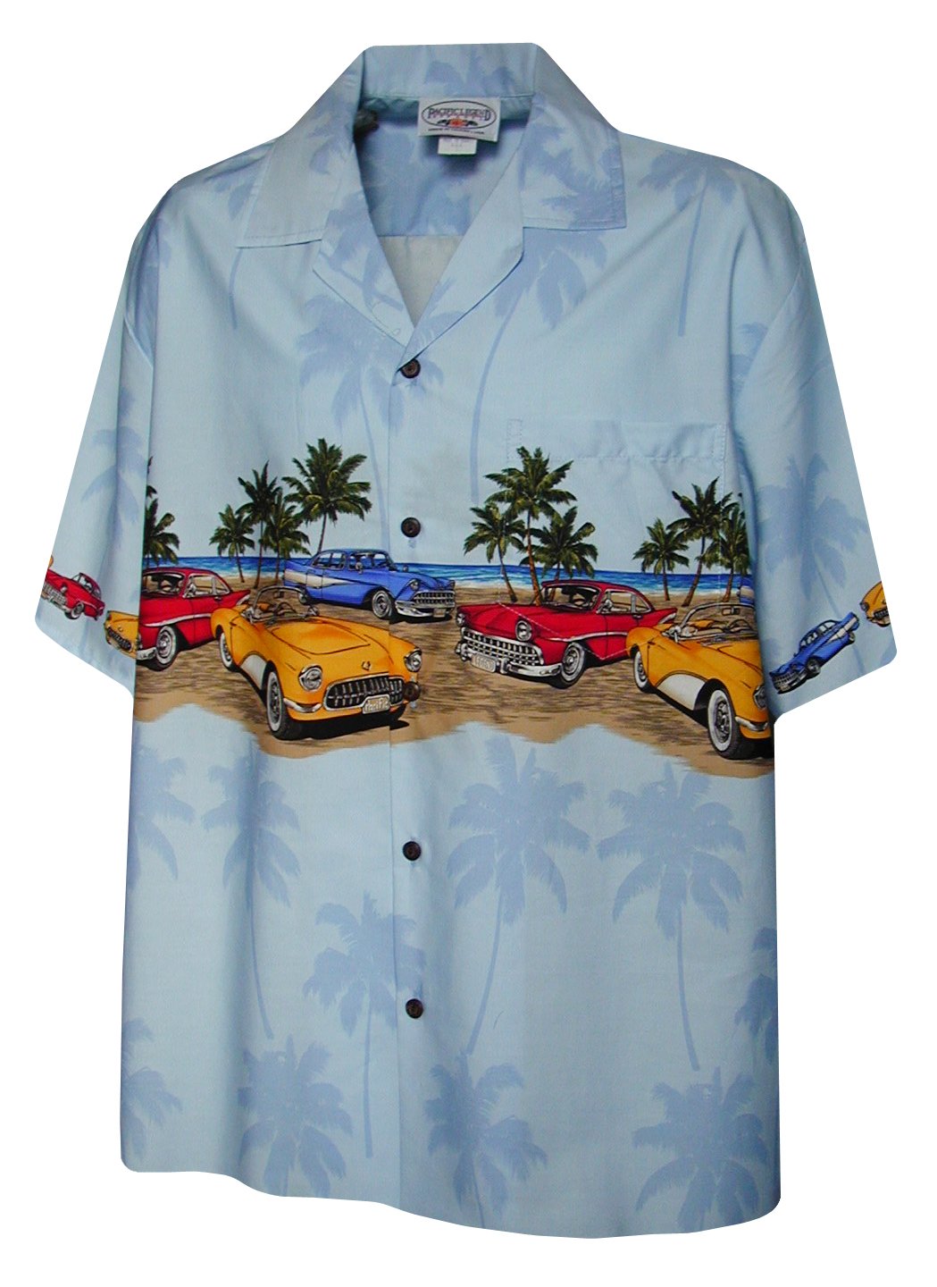 Pacific Legend Mens M to 4X Custom Convertible Sports Car Chest Band Shirt