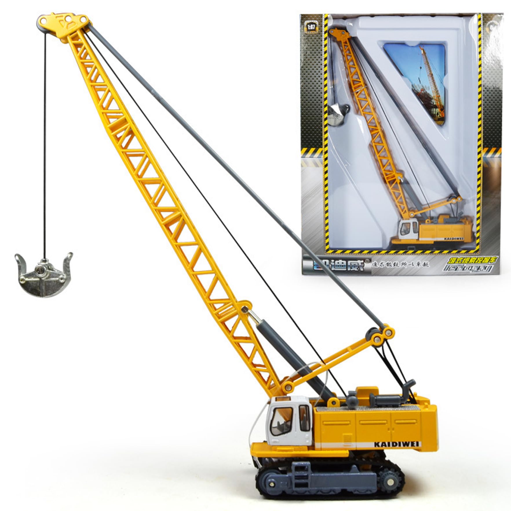 Pelle à câble de Tour Tout en Alliage, Grue à câble Tour l'échelle 1:87 Ho, Pelle Tout en Alliage, modèle de Train simulé, décoration scène, Accessoires Trains, modèles Jouets véhicul