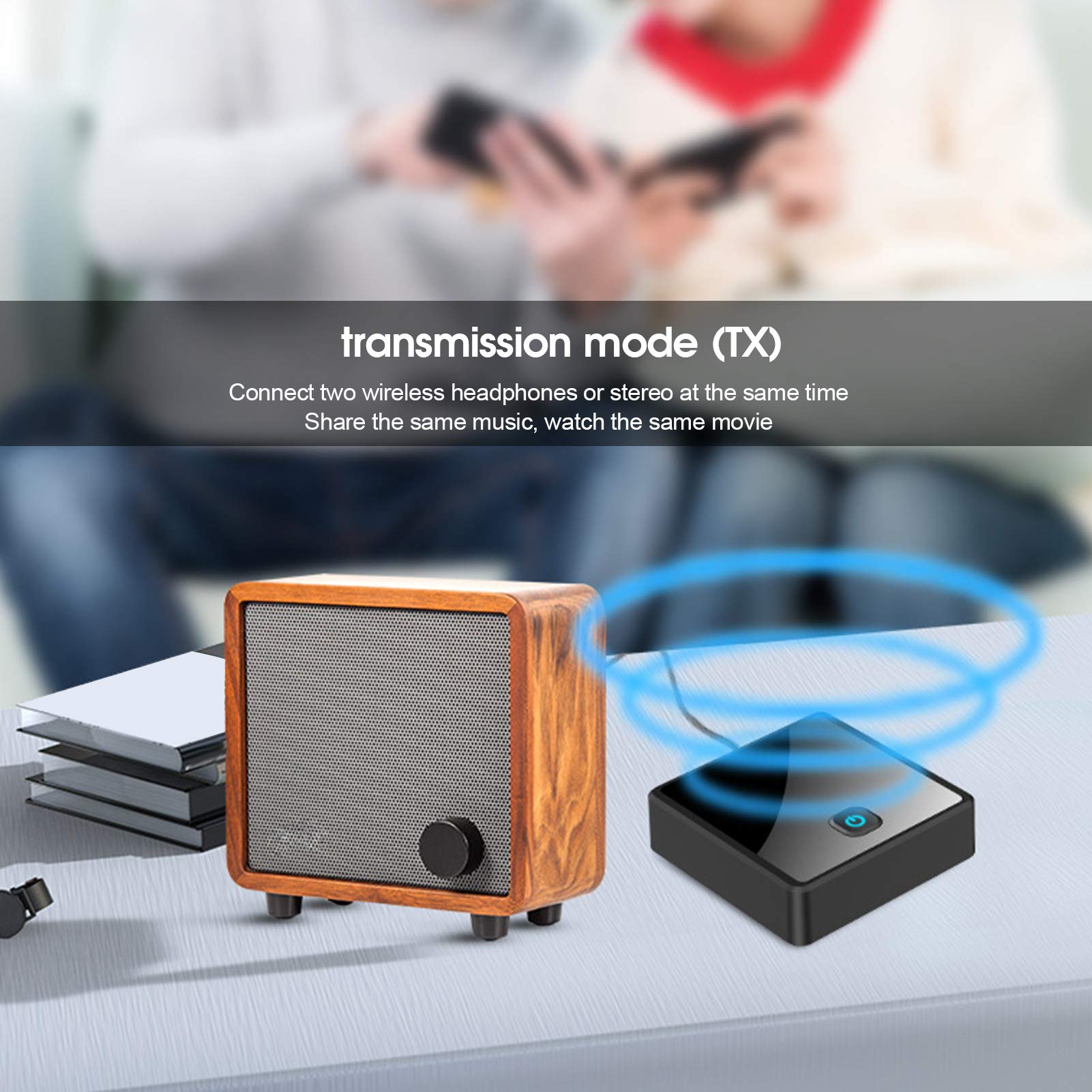 Transmetteur récepteur Bluetooth, adaptateur audio 2 en 1 sans fil Plug and Play 5.0 Bluetooth AUX 3,5 mm
