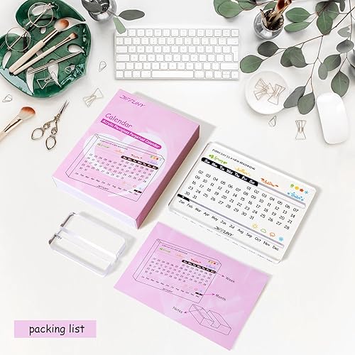 Miniatura 7 de Calendario de escritorio acrílico perpetuo  Bonita decoración moderna de oficina y regalos de oficina para compañeros de trabajo, mujeres y hombres