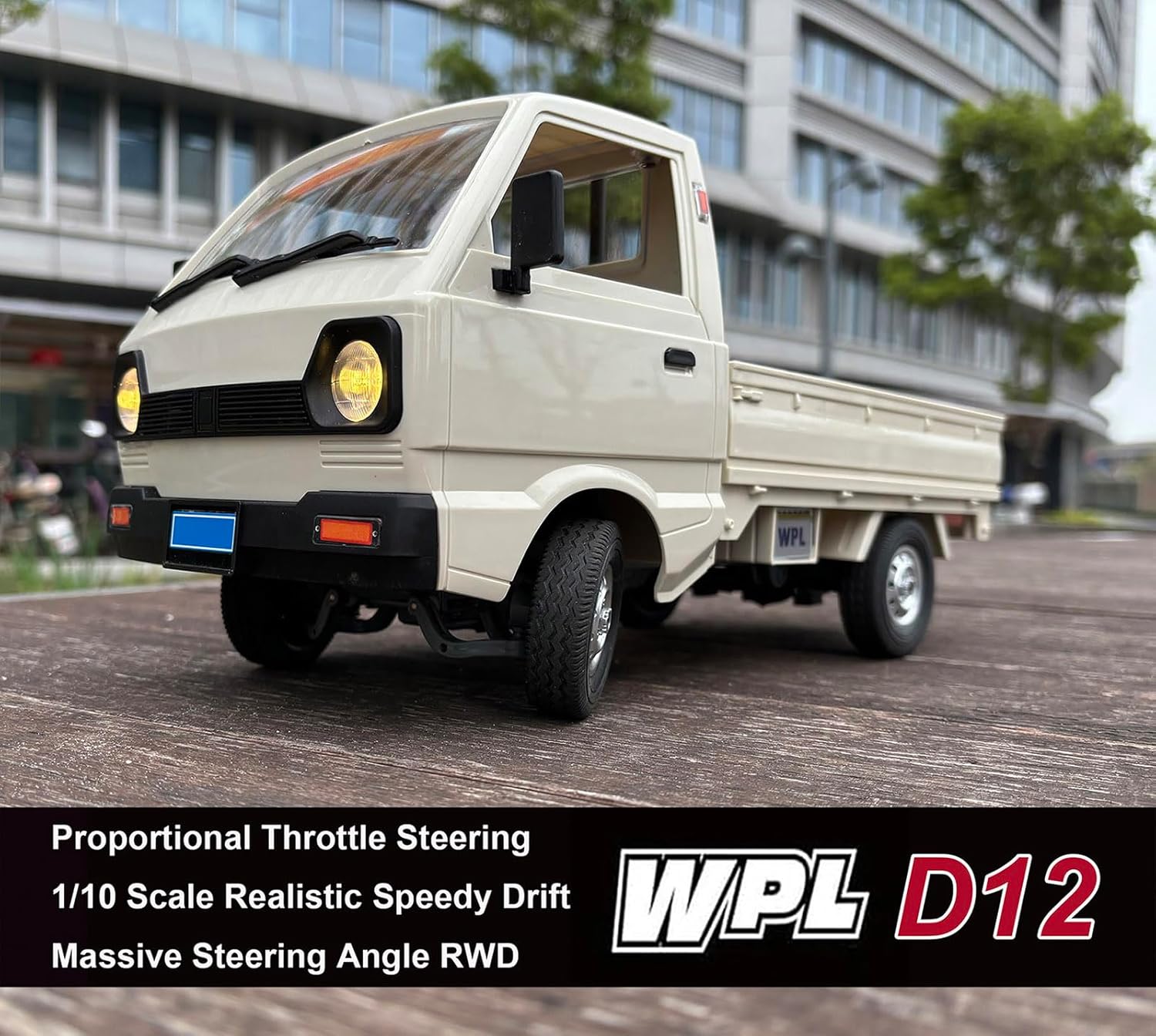 WPL D12 RC Kei Truck 1/10 Scale RC Car Off Road Pickup Remote Control Drift Car RTR 2.4GHz Rear Wheel Drive 260 Motor Proportional Throttle Steering Hobby Toy Vehicle Adult 2 Batteries