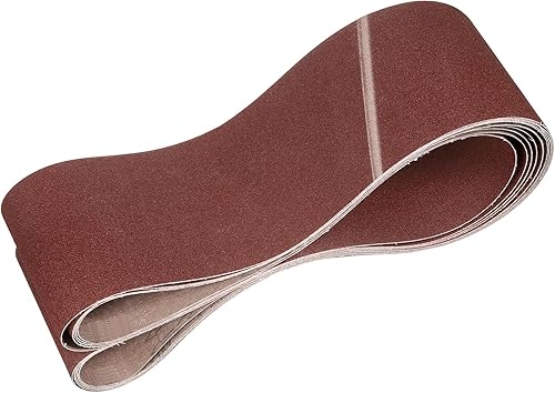 Miniatura 85 de HARFINGTON 3 correas de lijado de 18 pulgadas, 12 unidades de 60 granos de óxido de aluminio abrasivo de lijadora para carpintería, pulido de metal,