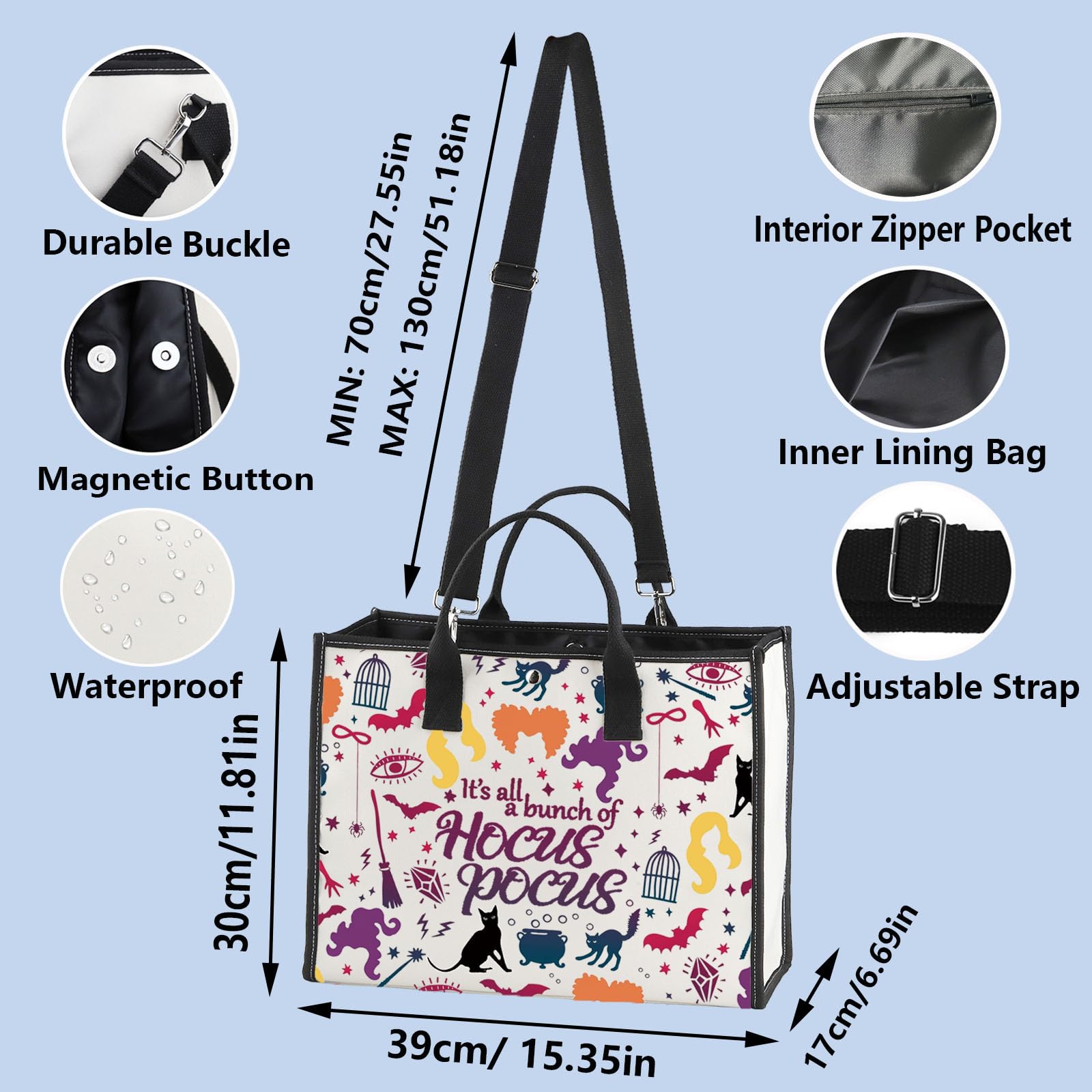 WZMPA Sanderson Sister Cosmetic Bag Winifred & Sarah & Mary Witch Fans Gifts It's All A Bunch Of Zipper Bag Sanderson Sister Merch - Image 2