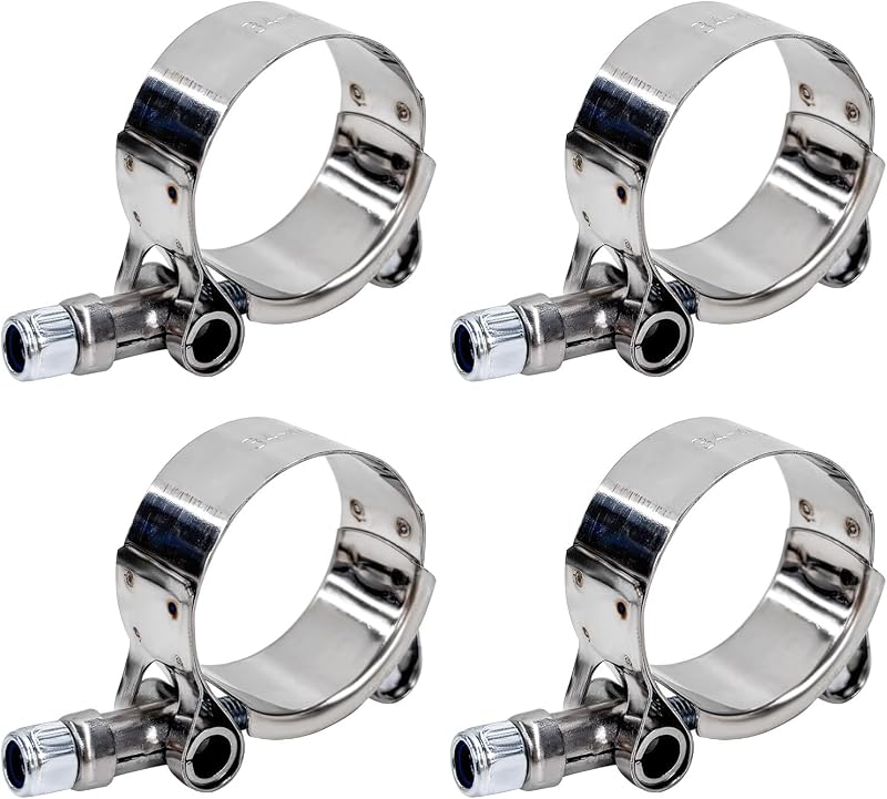 Kit de Abraçadeiras T-Bolt para Mangueira 1,25" Wevdn em Aço Inoxidável – 4 unidades