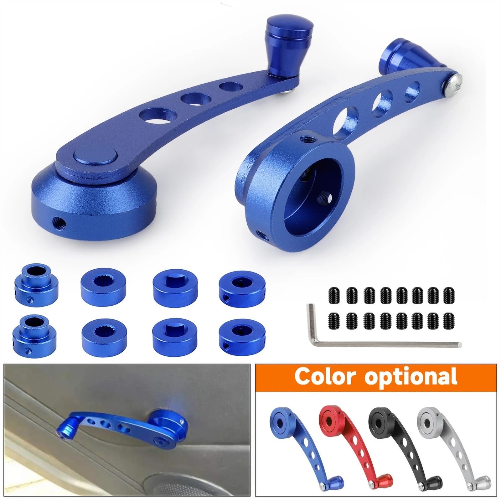 Manovella Comando Alzavetro,Manovella Finestra Maniglia for finestra for auto universale da 2 pezzi Maniglie for finestre for alzata avvolgitore in lega di alluminio di ricambio Maniglie for finestre
