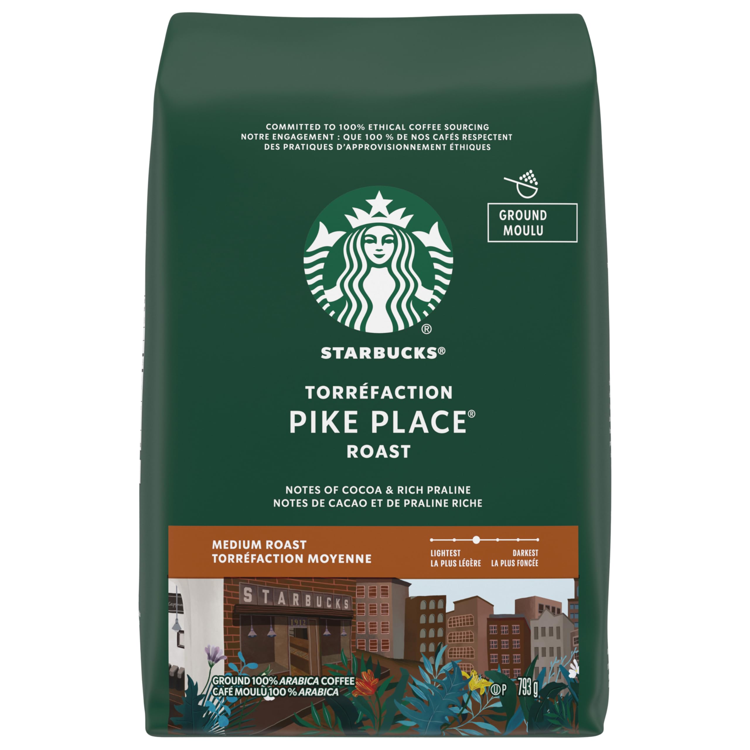 Starbucks Pike Place Roast 793g 4個セット STARBUCKS Pike Place Roast Ground Coffee, Medium Roast, 793 g