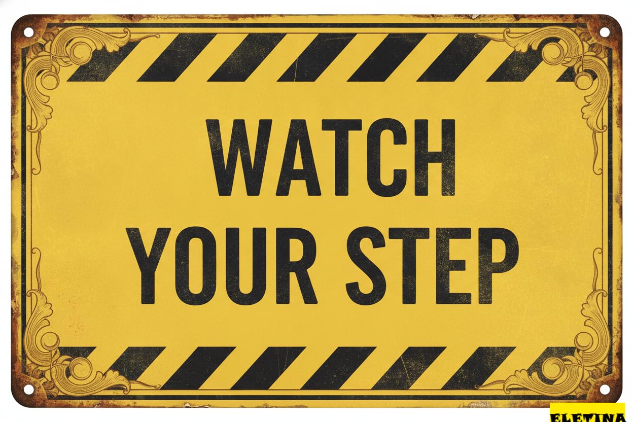 Watch Your Step Self Adhesive Waterproof Vinyl Caution Floor Decal Business Workplace Public Areas Safety Sign