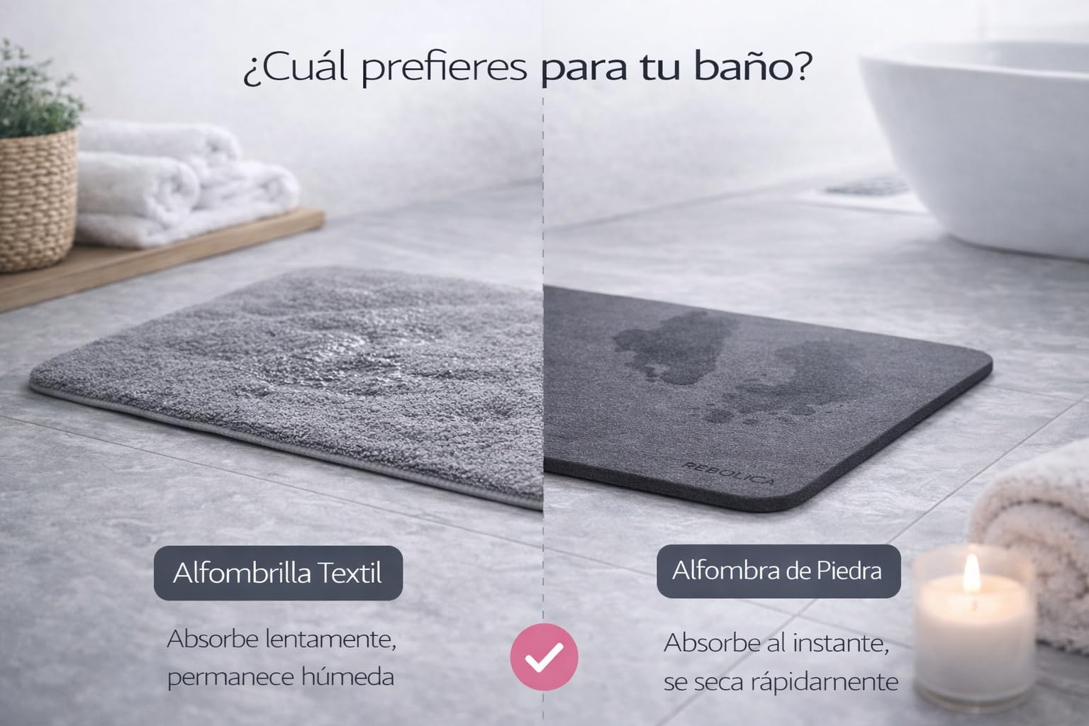 Tapis diatomite de salle de bain (gris anthracite)